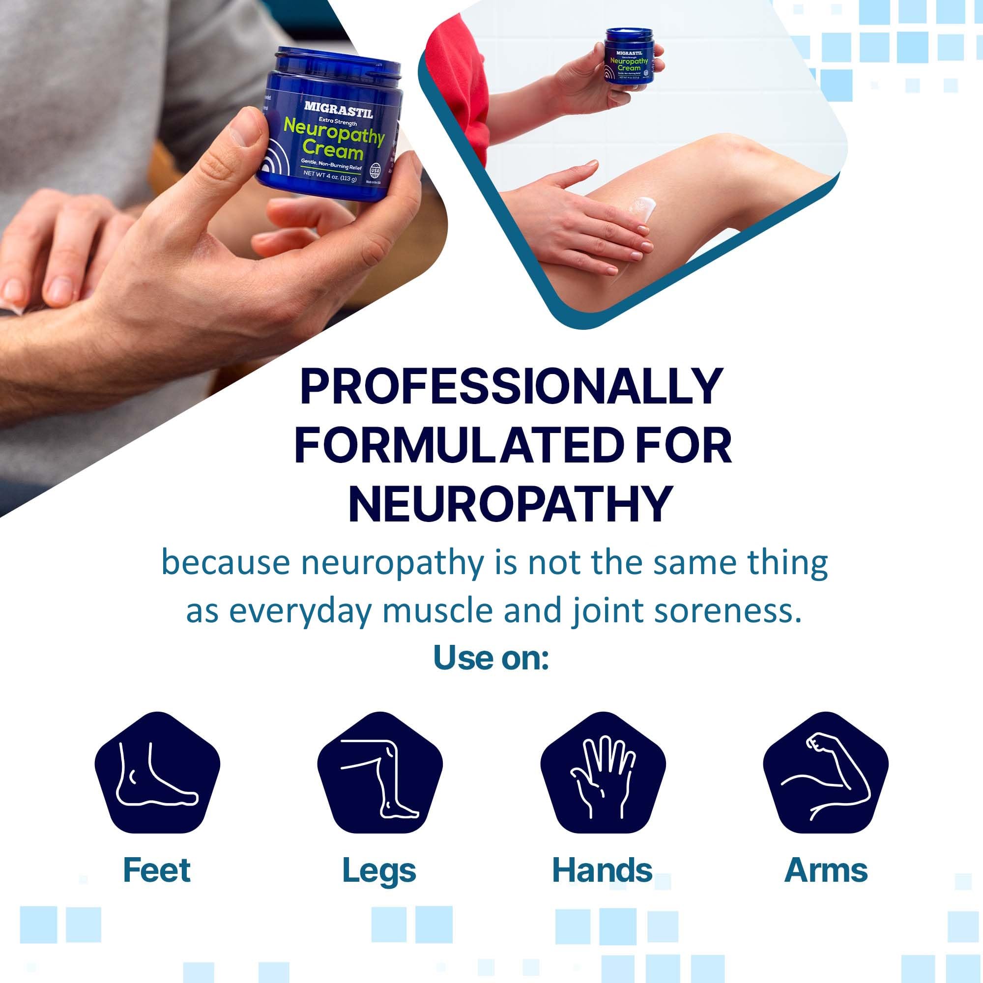 Basic Vigor Migrastil Extra Strength Neuropathy Cream (4 oz) and PainBlock Roll-On (3 oz) Bundle Basic Vigor uk supplements