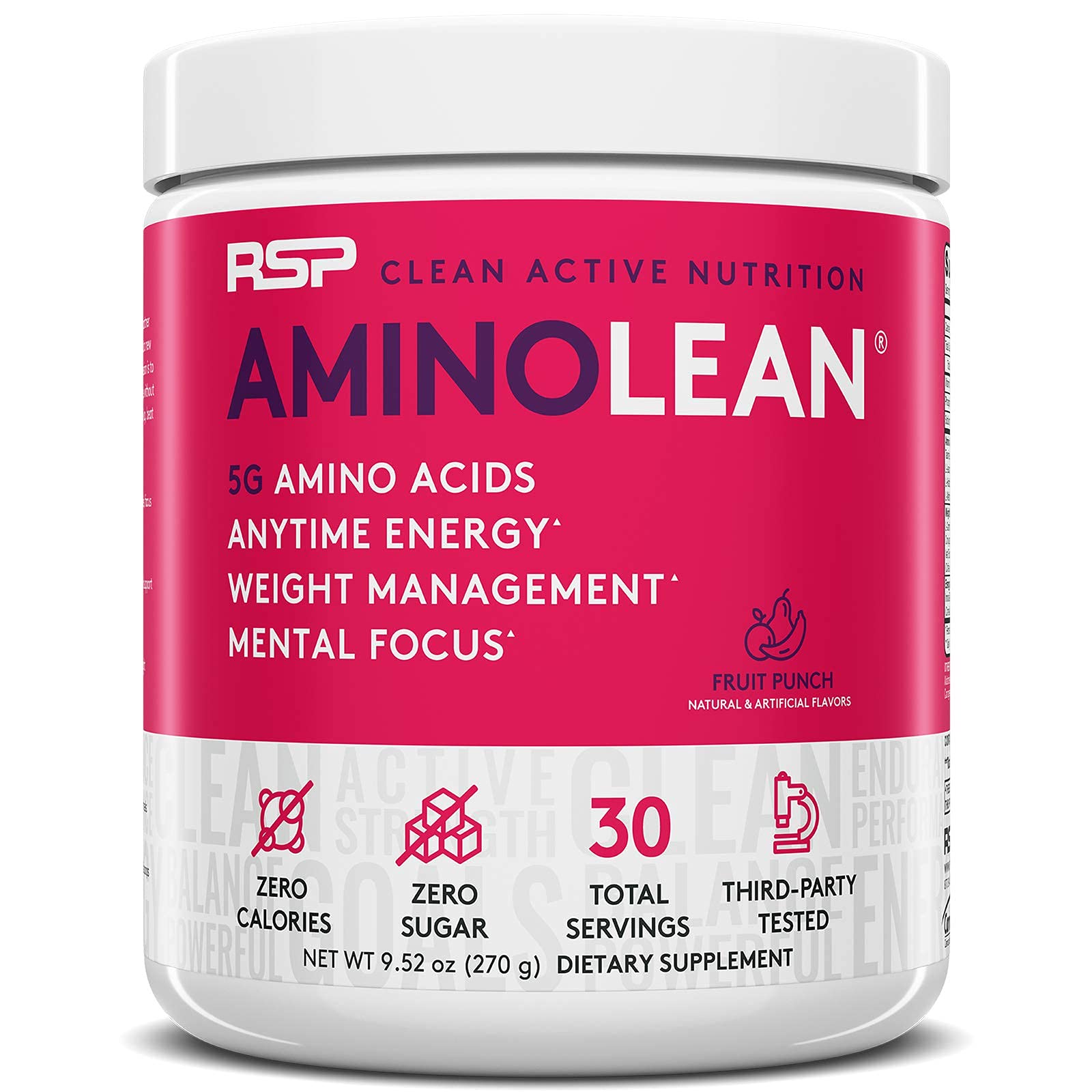 RSP NUTRITION AminoLean Pre Workout Energy (Fruit Punch 30 Servings) with AminoLean RSP NUTRITION uk supplements