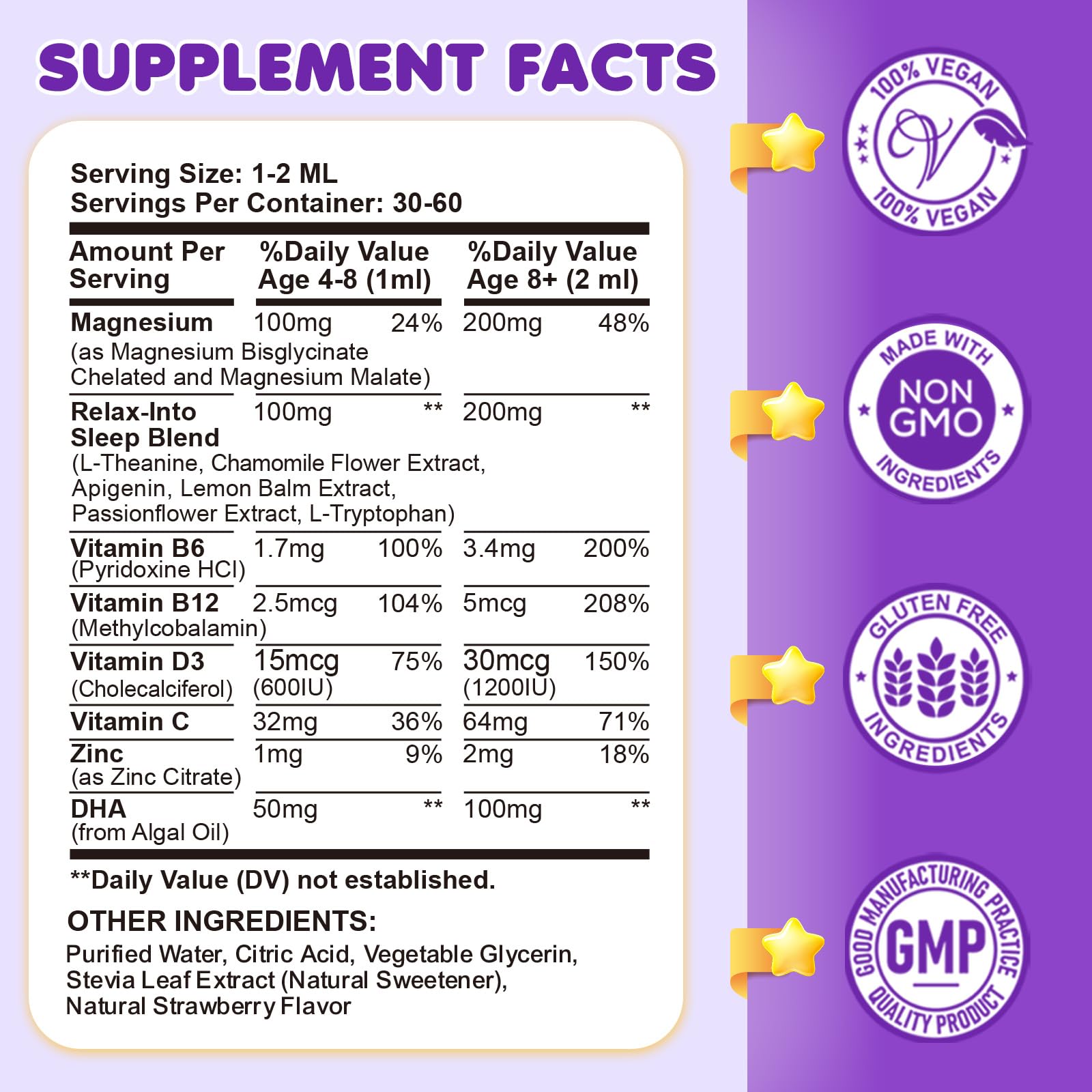 Magnesium Glycinate Liquid for Kids - Magnesium Bisglycinate Drops with L-Theanine, Chamomile & Vitamin B6, B12, C, D3 for Sleep, Relaxation, Immune Support, Calm & Focus - 2 Fl Oz, Strawberry Flavor CFILIHTC uk supplements