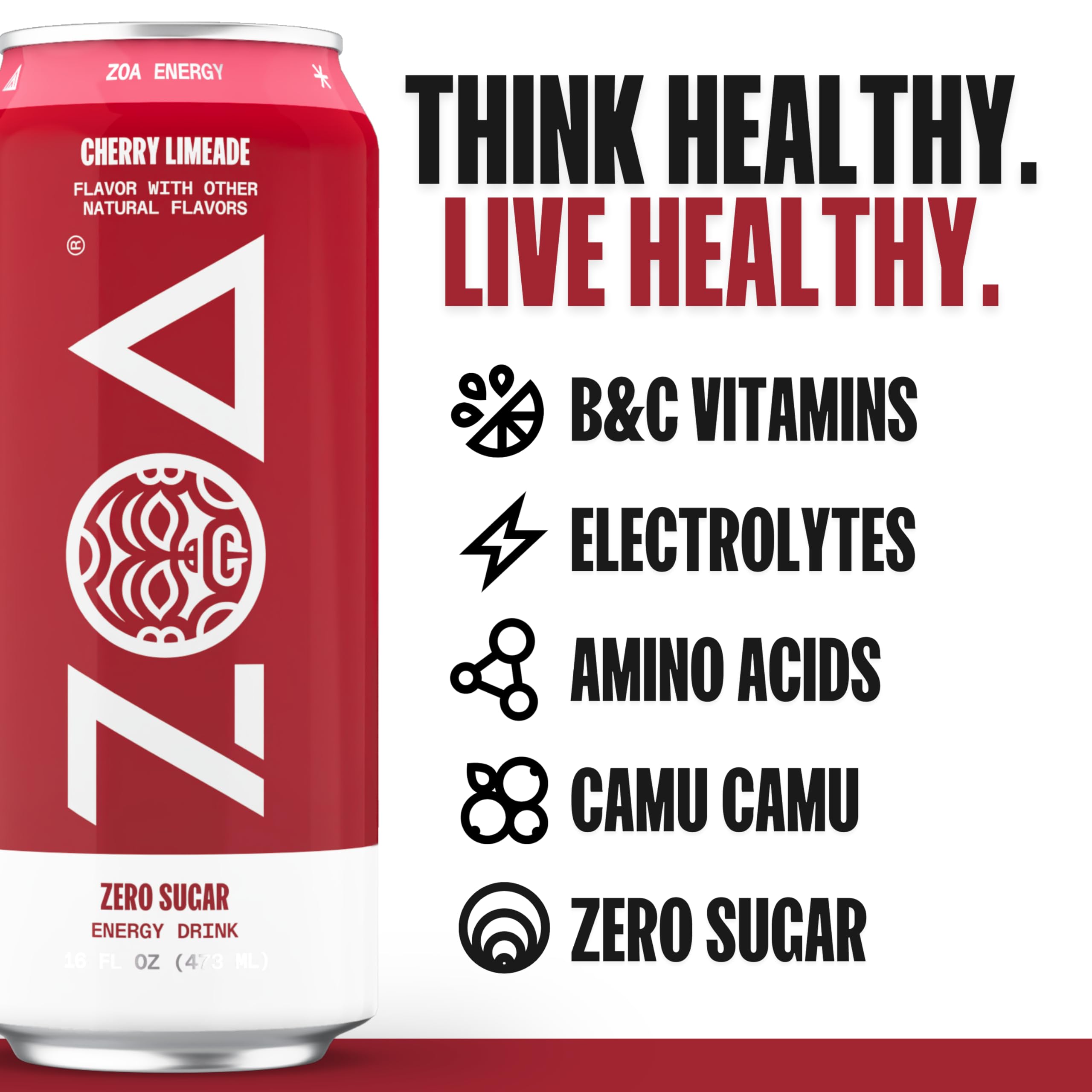ZOA Energy Drink & Pre-Workout Powder Bundle, Cherry Limeade ZOA uk supplements