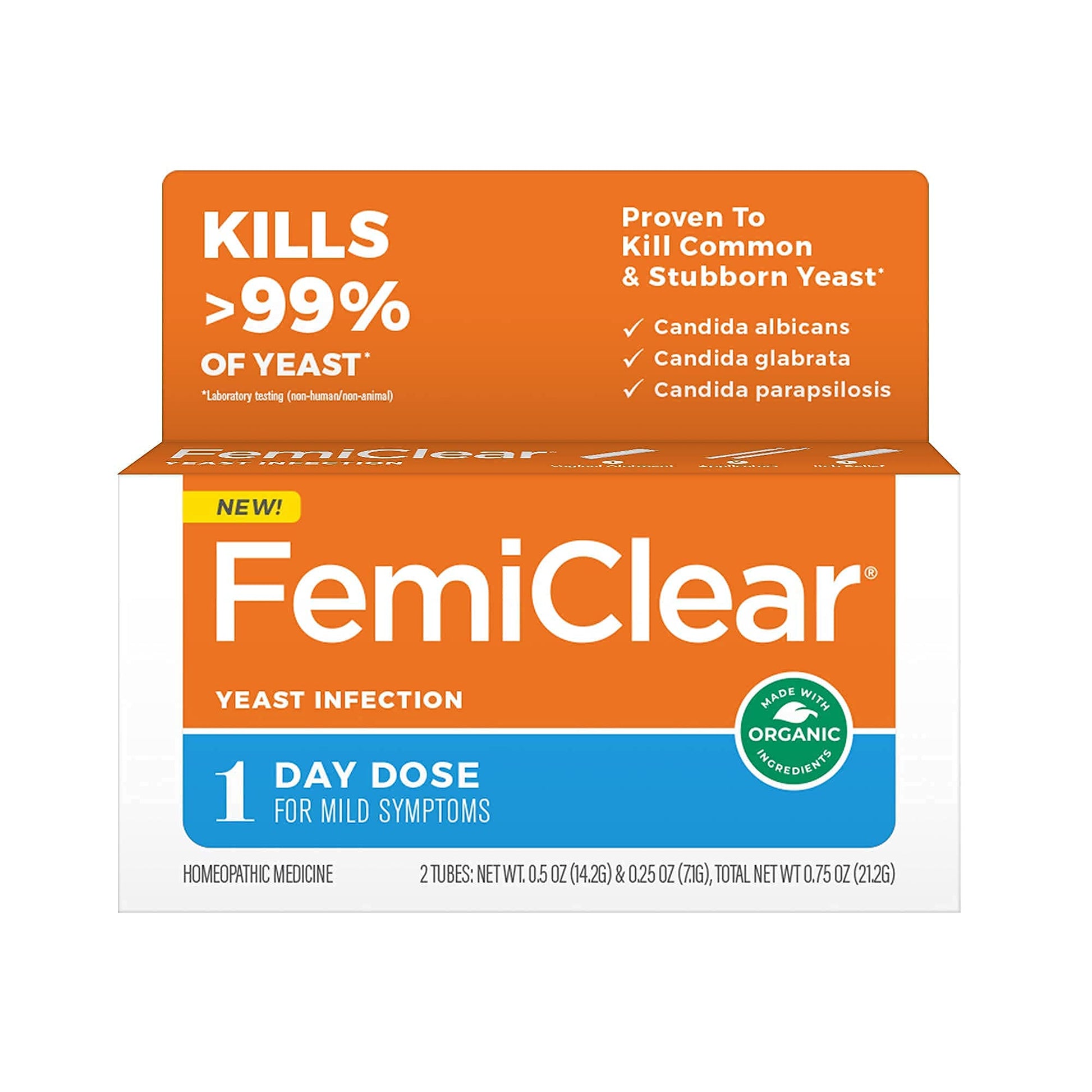 FemiClear 1-Day Yeast Infection Treatment & Vaginal Itch Relief Ointment - Fast Relief Bundle (Pack of 2) FemiClear uk supplements
