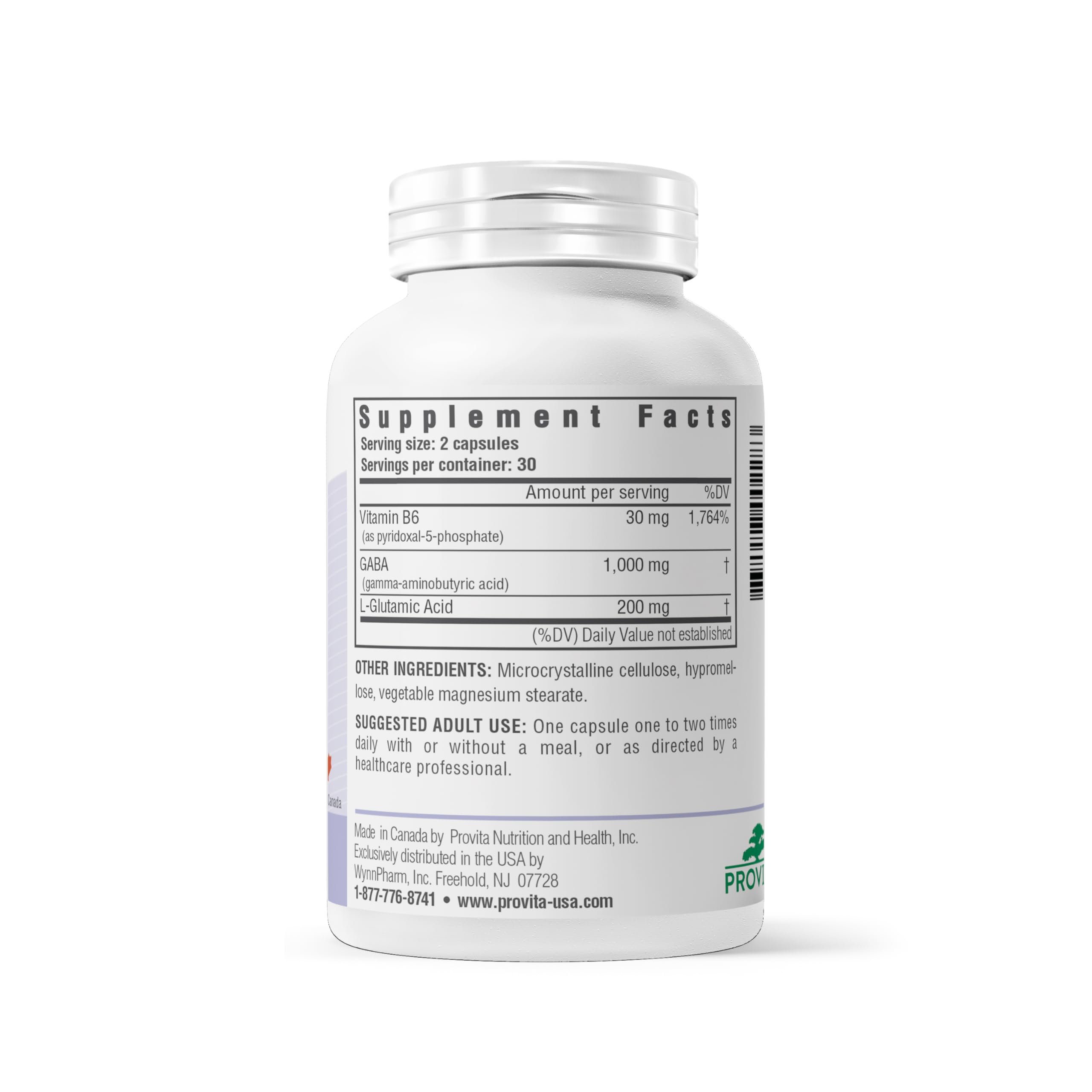 PROVITA Synergistic GABA Complex | GABA Supplement | with B6 & Glutamic Acid | Stress Relief Supplement | Mood Support | Relaxation & Calmness | Brain Support | Mood Enhancer | 60 Veg Capsules PROVITA uk supplements