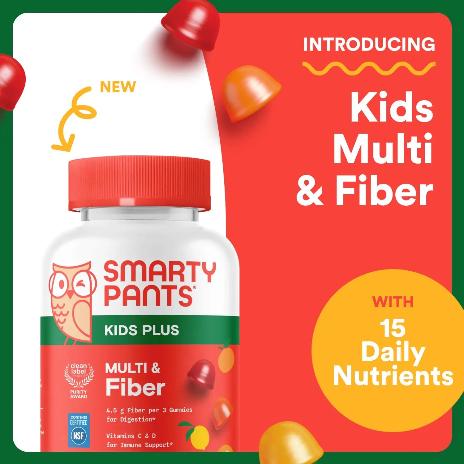 SmartyPants Kids Multivitamin & Fiber Gummies: Prebiotic Fiber to Support Kids Digestion with Vitamin D3, C, Vitamin B12, B6, A, Zinc SmartyPants uk supplements