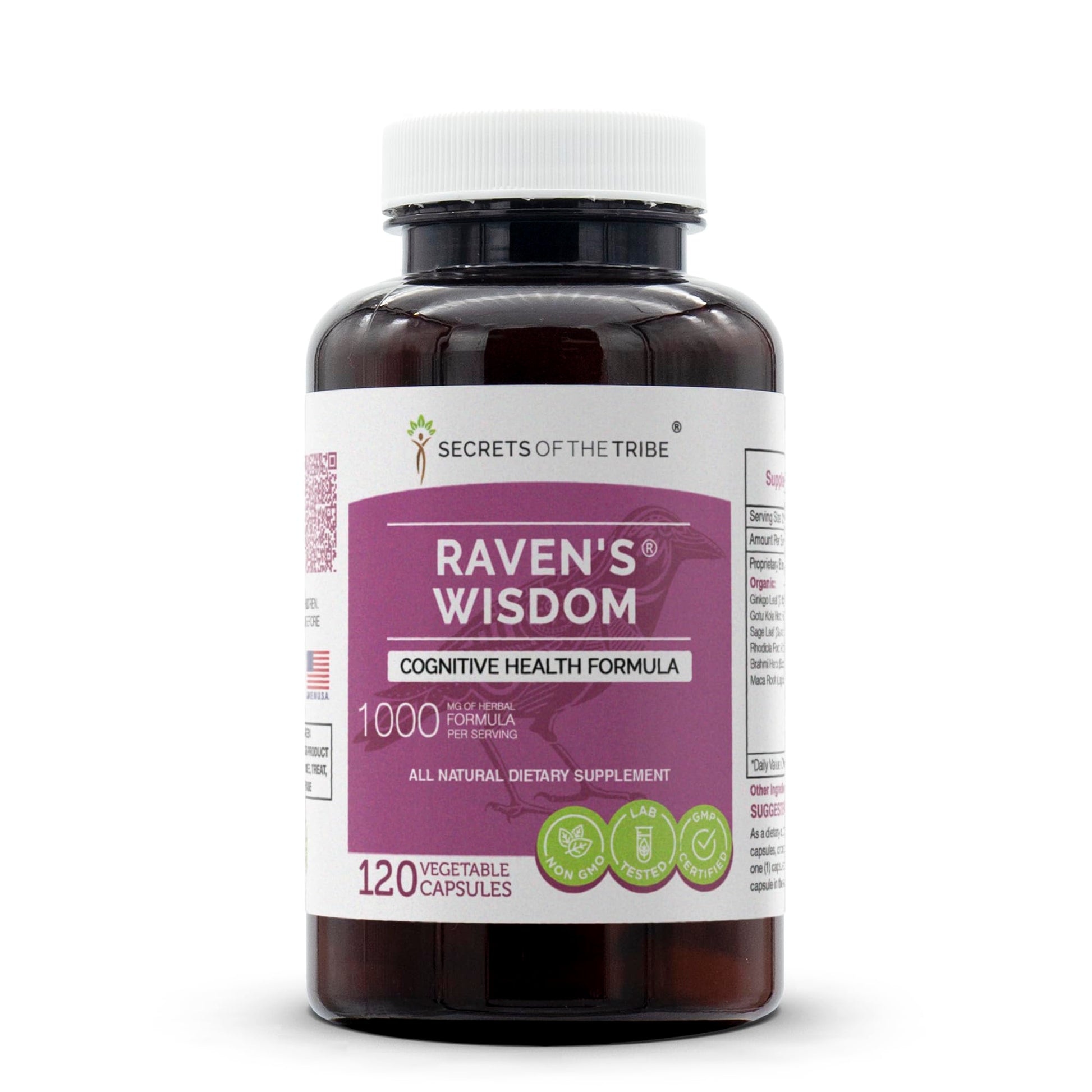 Secrets of the Tribe - Raven's Wisdom, Cognitive Health Formula, Herbal Supplement Blend (120 Capsules) Secrets of the Tribe uk supplements
