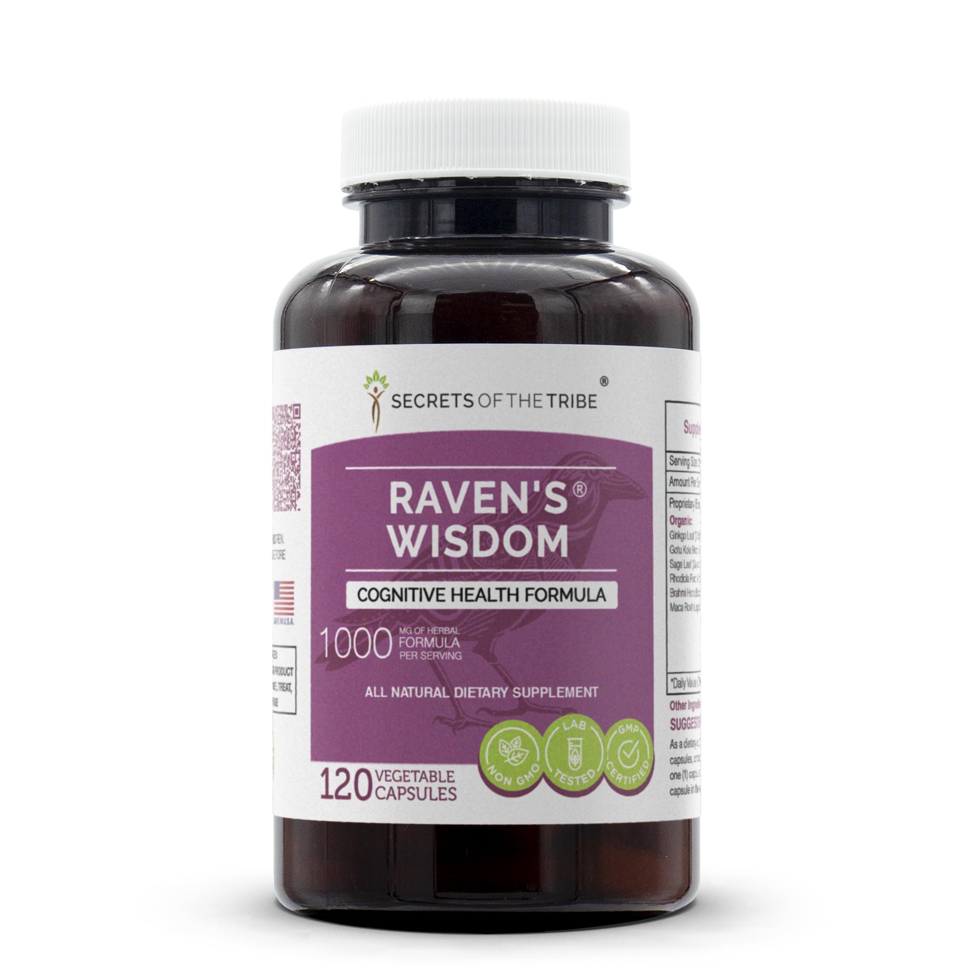 Secrets of the Tribe - Raven's Wisdom, Cognitive Health Formula, Herbal Supplement Blend (120 Capsules) Secrets of the Tribe uk supplements