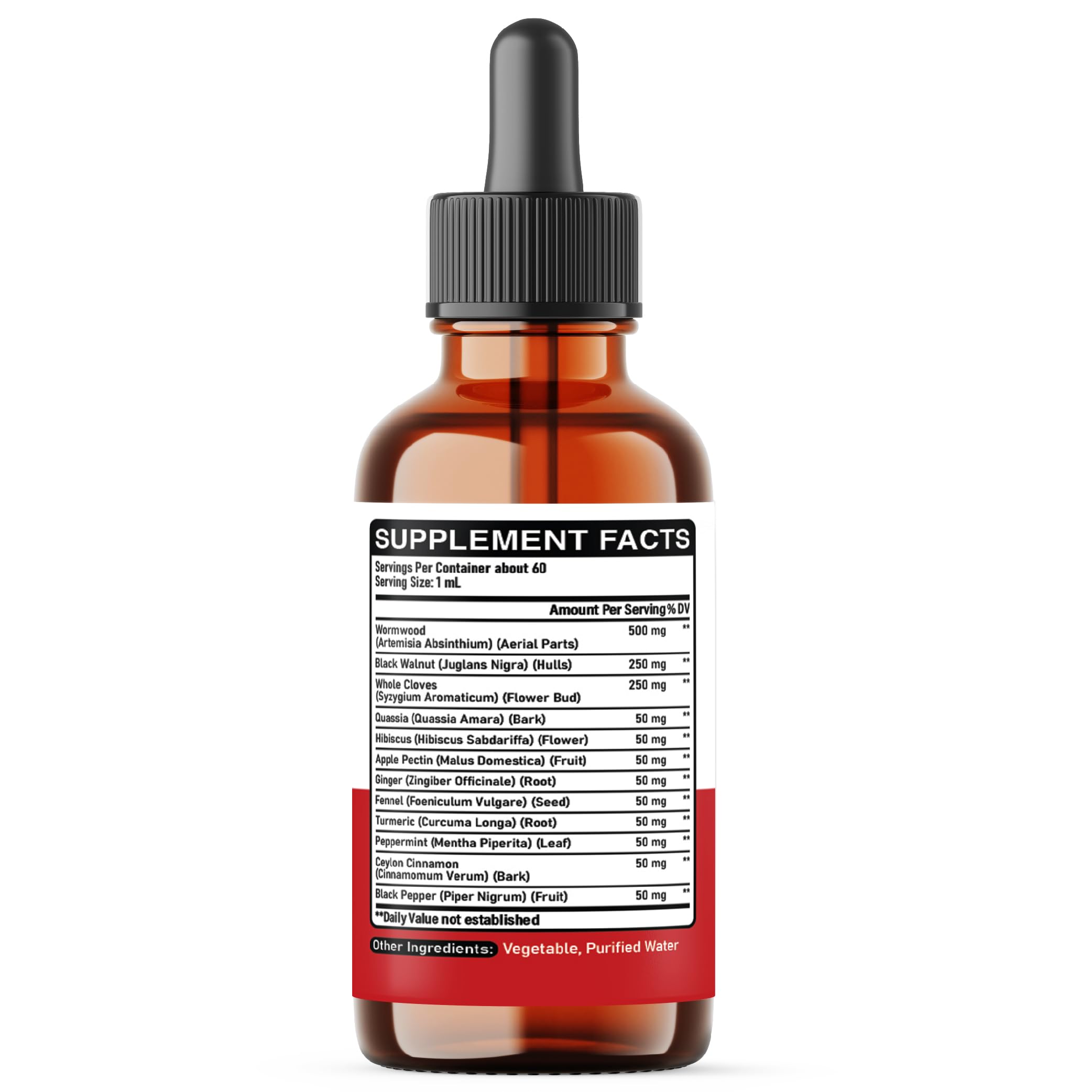 DEDICAD 12in1 Wormwood Liquid Drops Added Black Walnut, Whole Cloves and 9 More Herbs - 2 Fl Oz - 60 Days Supply - Mint Flavor DEDICAD uk supplements