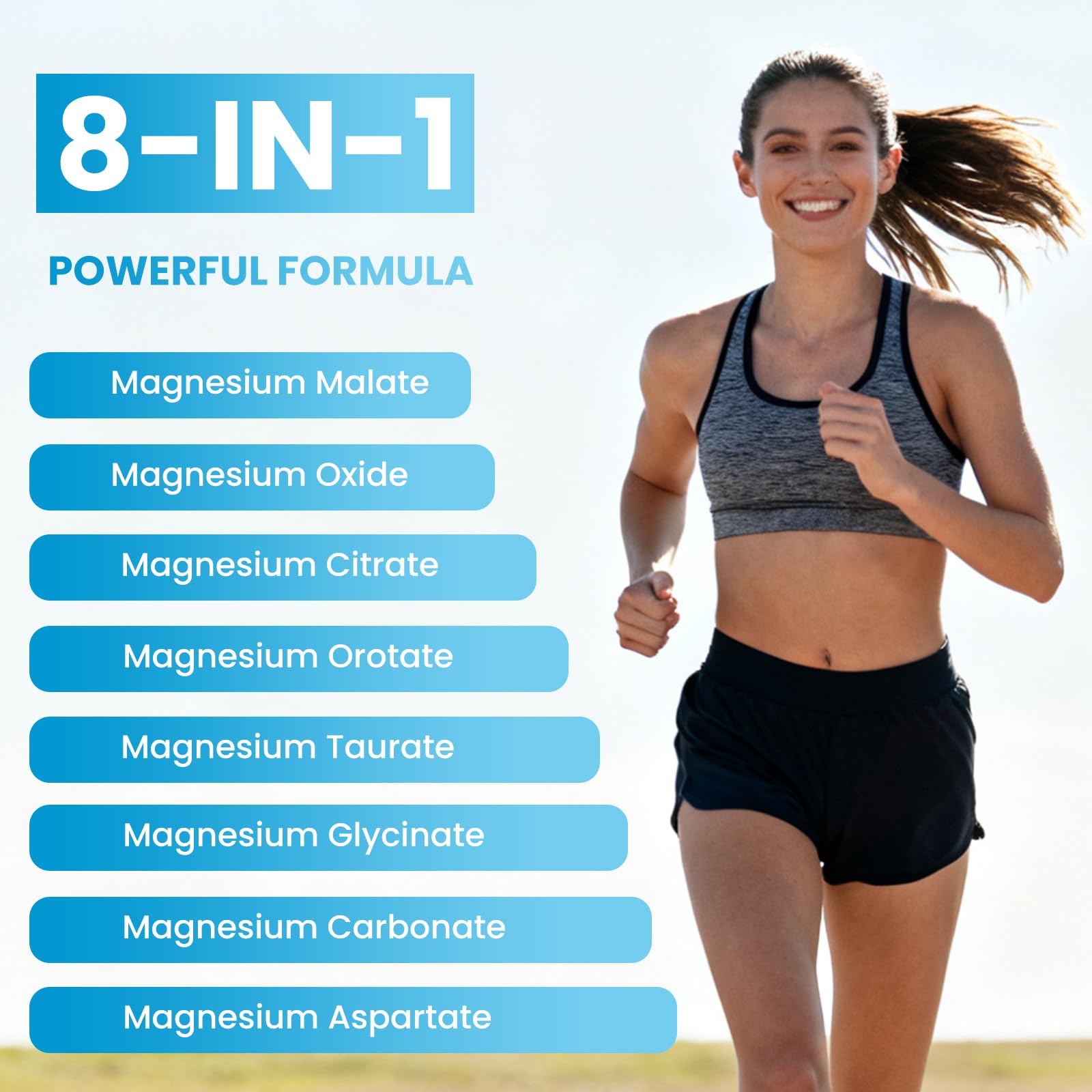 Magnesium Complex Gummies 8 Elemental 1000mg - Magnesium Glycinate, Citrate, Malate, Taurate, Supports Bones, Muscle, Nerve Health, for Women & Men, Vegan Non-GMO, Raspberry Flavor, 60 Count YXSW uk supplements