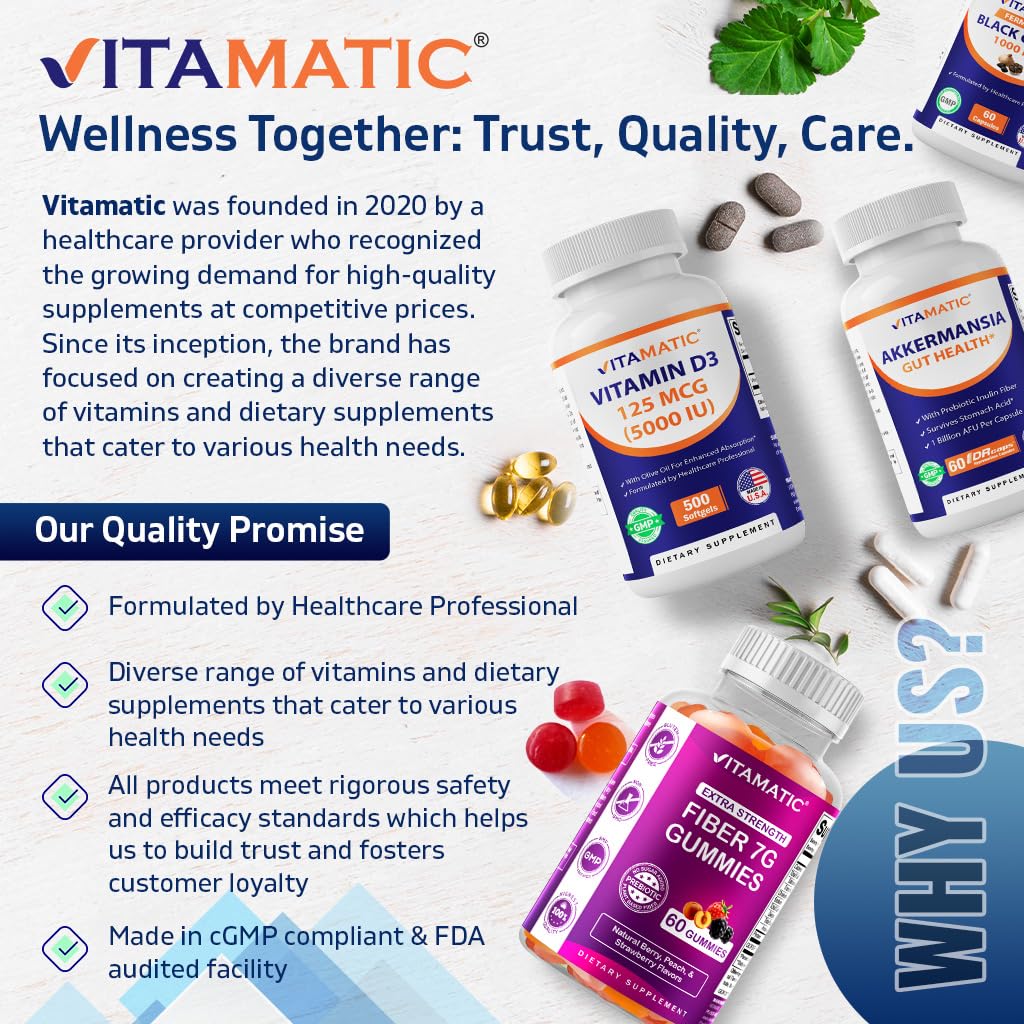 Vitamatic Magnesium Complex, 400mg Elemental MG (as Bisglycinate, Citrate, Taurate, Malate, Aspartate, Oxide, Gluconate, Lysinate Glycinate, Orotate, Succinate) – 120 Capsules Vitamatic uk supplements