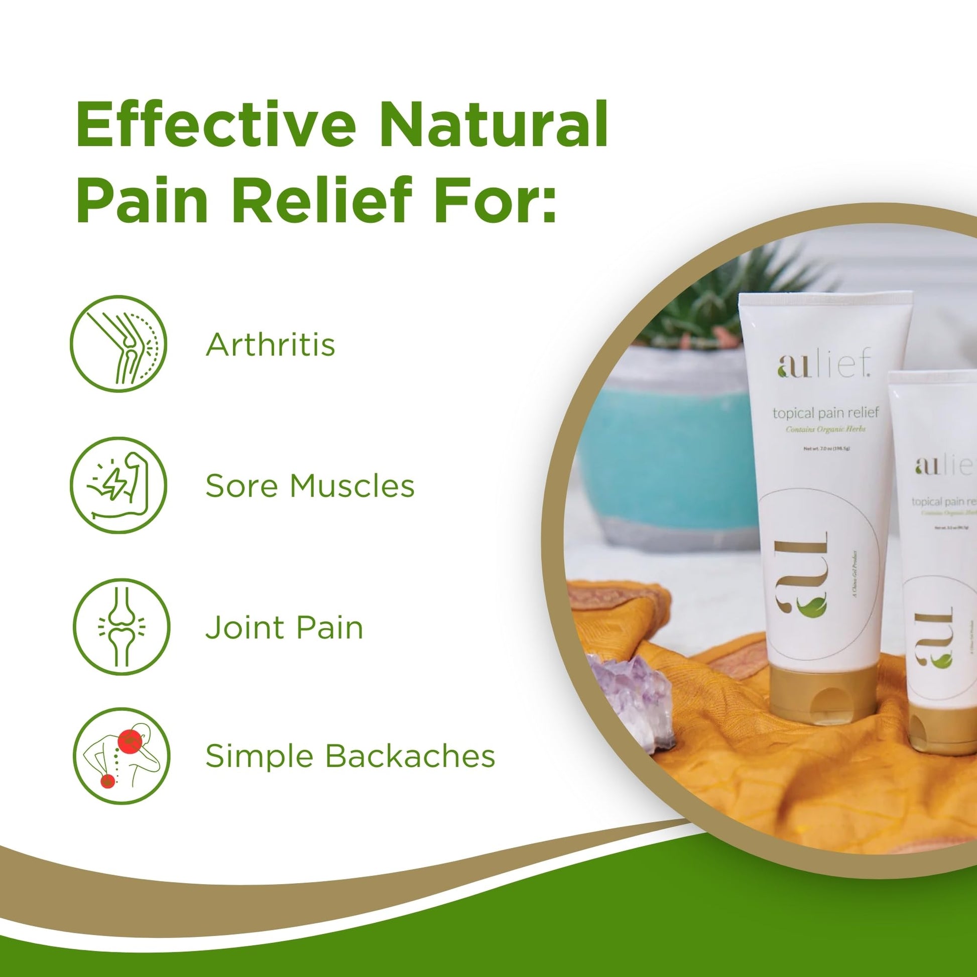 Aulief Gold Natural Pain Relief Cream – Organic Herbal Lotion for Arthritis, Joint Pain & Sore Muscles, Neck, Knee & Back Aches, Premium Organic Natural Pain Reliever, 3.2 Oz Tube Aulief uk supplements