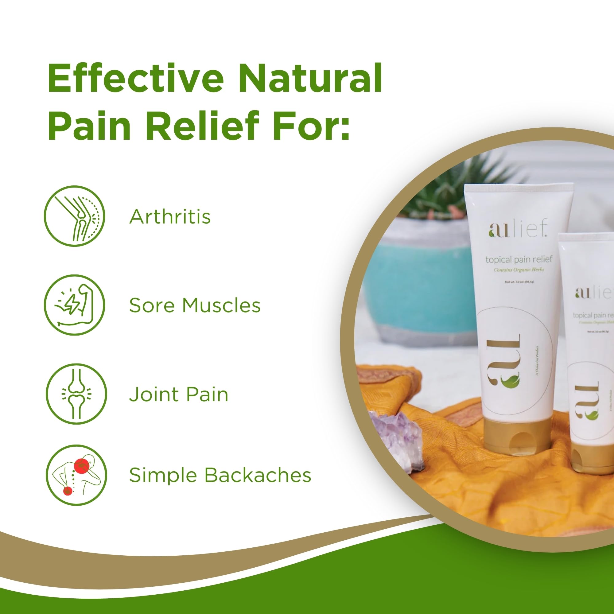 Aulief Gold Natural Pain Relief Cream – Organic Herbal Lotion for Arthritis, Joint Pain & Sore Muscles, Neck, Knee & Back Aches, Premium Organic Natural Pain Reliever, 3.2 Oz Tube Aulief uk supplements