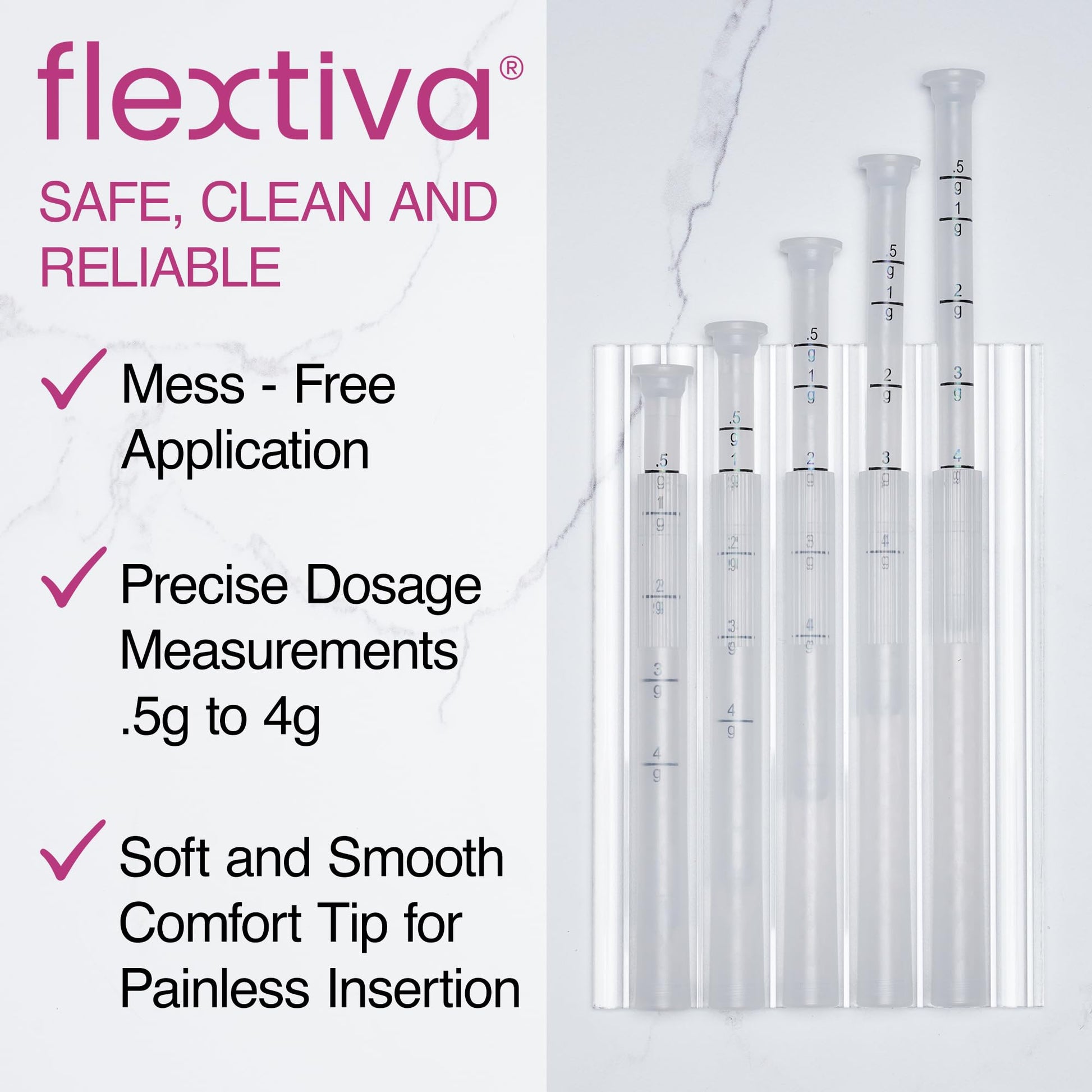 Flextiva Disposable Plastic Vaginal Cream Applicators - Threaded End to Fit OTC Gel or Cream Products Flextiva uk supplements