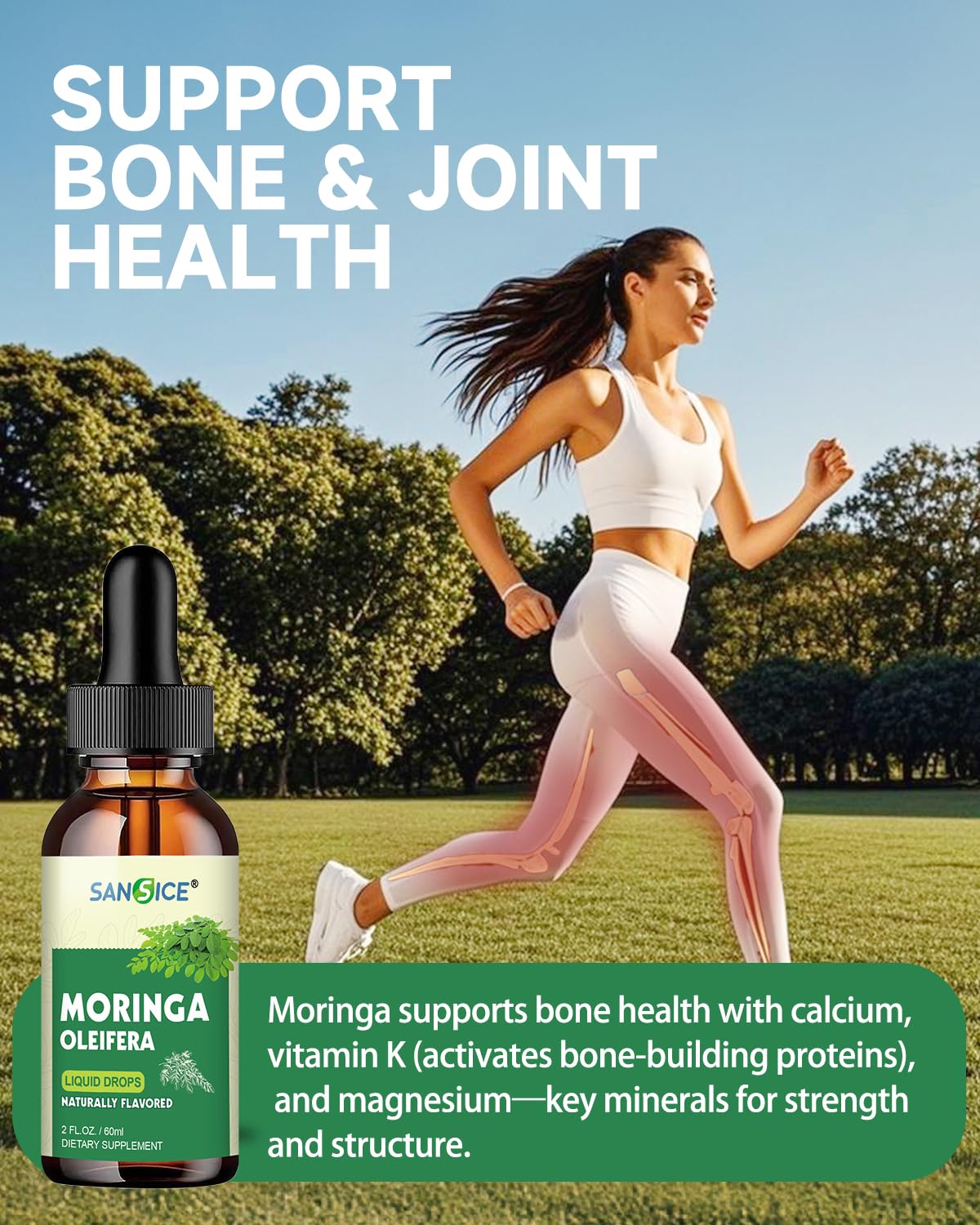SANSICE Organic Moringa Supplement, Liquid Moringa Leaf Extract for Women & Men, Lymphatic Drainage Supplement with Echinacea for Lymph System Support SANSICE uk supplements