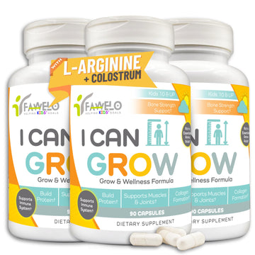 I Can Grow (3 Pack) Height Boosters for Kids 10+, Teen Vitamins for tru Height - Natural Growth Supplement for Optimal Development - Supports Bone Strength and Immune Health with Colostrum Fawelo uk supplements