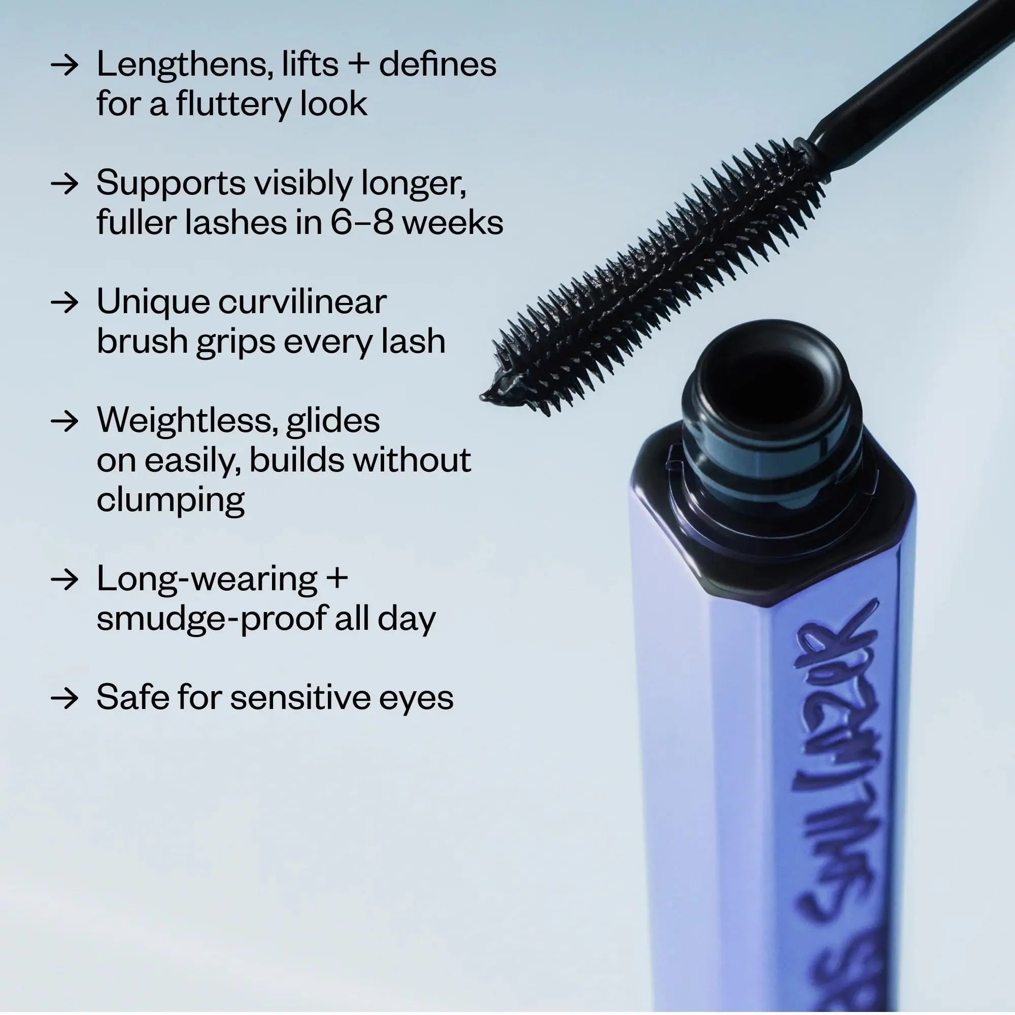 Kosas Soulgazer Lengthening + Lifting Peptide Mascara – Smudge-Proof, Clump-Free Mascara + Lash Serum 2-in-1 for Long, Defined Lashes – Curvilinear Molded Brush, Vegan, Sensitive-Eye Safe Kosas uk supplements
