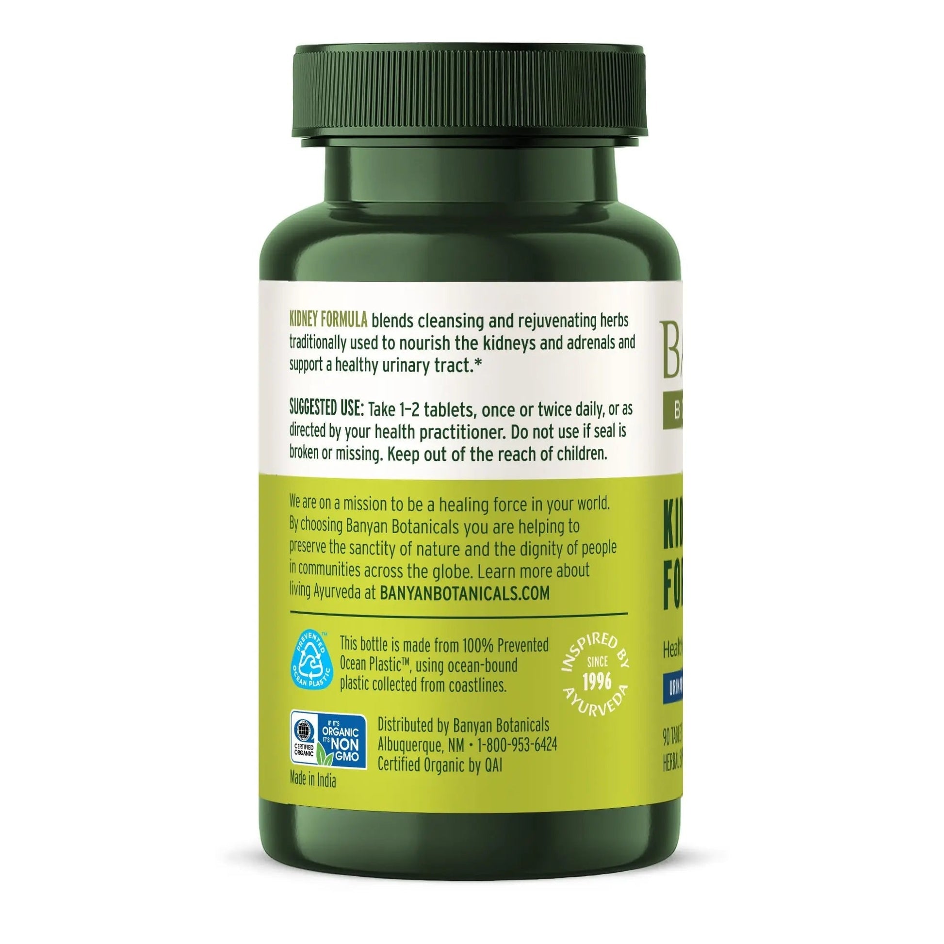 Banyan Botanicals Organic Kidney Formula–Urinary Tract Support & Detox Supplement–Gokshura & Punarnava for Fluid Balance & Systemic Cleansing–Cooling Genitourinary Tonic-90 Tablets-USDA Organic Banyan Botanicals uk supplements