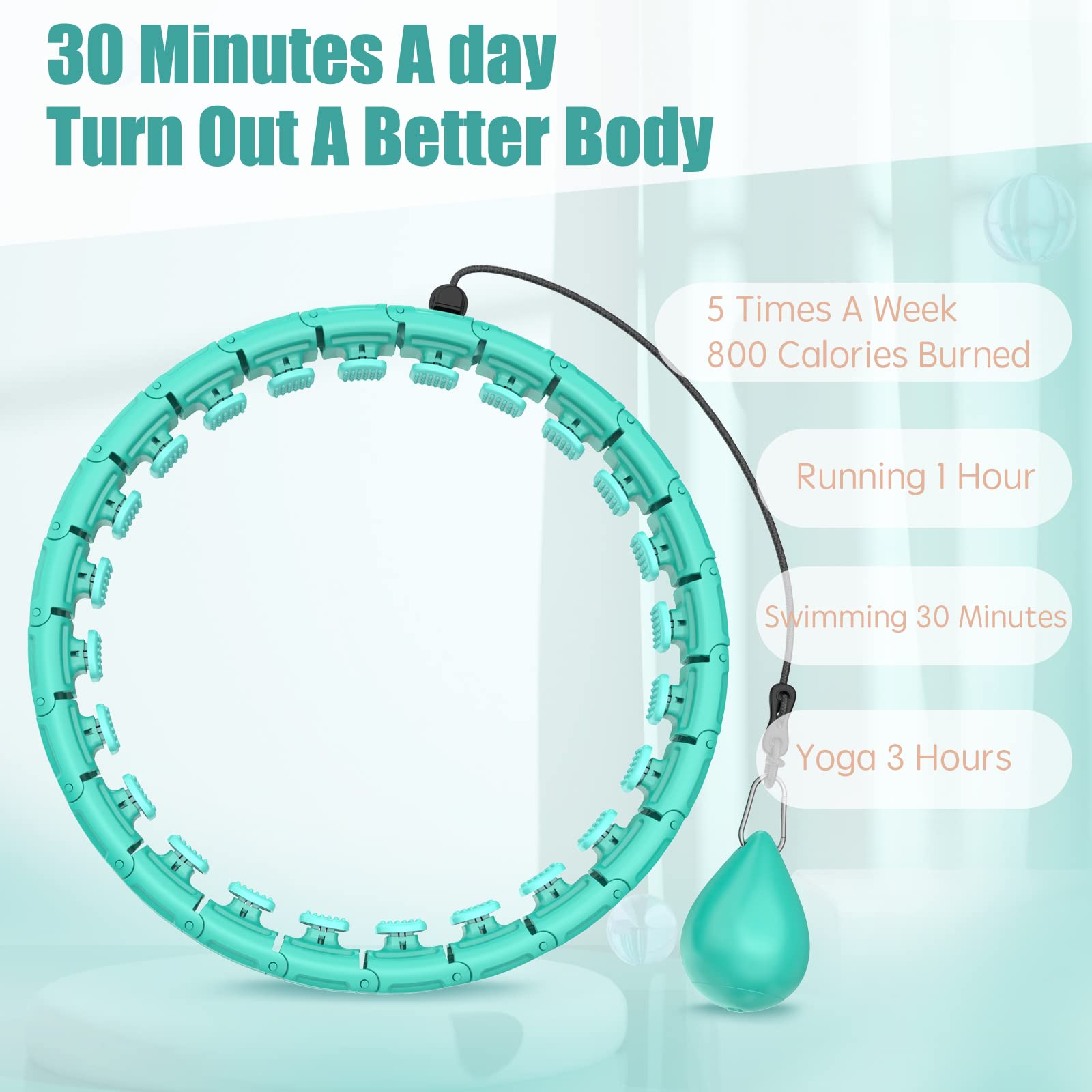 OurStarry 32 Knots Weighted Workout Hoop Plus Size, Smart Waist Exercise Ring OurStarry uk supplements