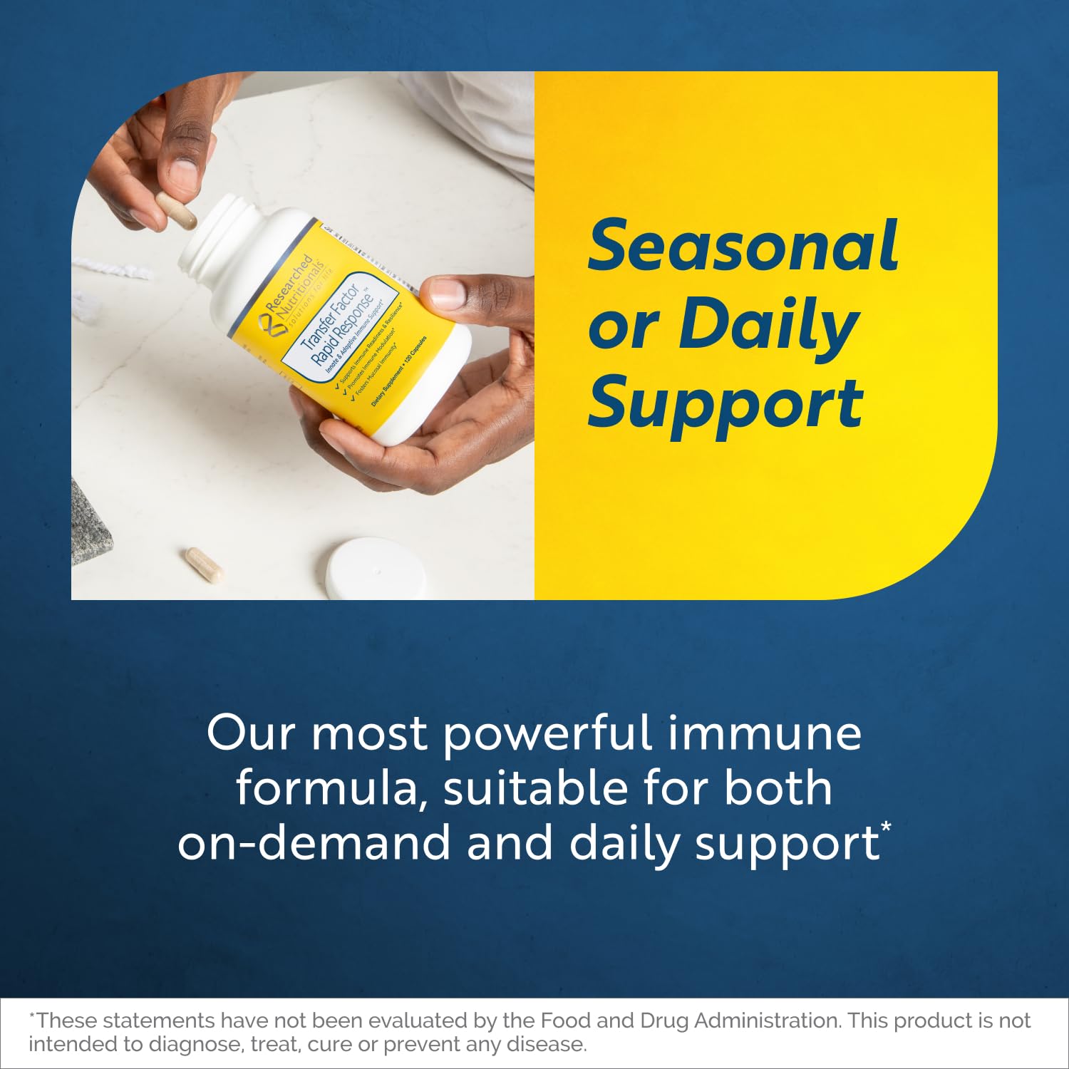 Researched Nutritionals Transfer Factor Rapid Response Immune Support Supplement - Colostrum Blend with Beta Glucan, IP-6 & Lactoferrin, Fast-Acting Innate & Adaptive Immune Modulation (120 Capsules) Researched Nutritionals uk supplements