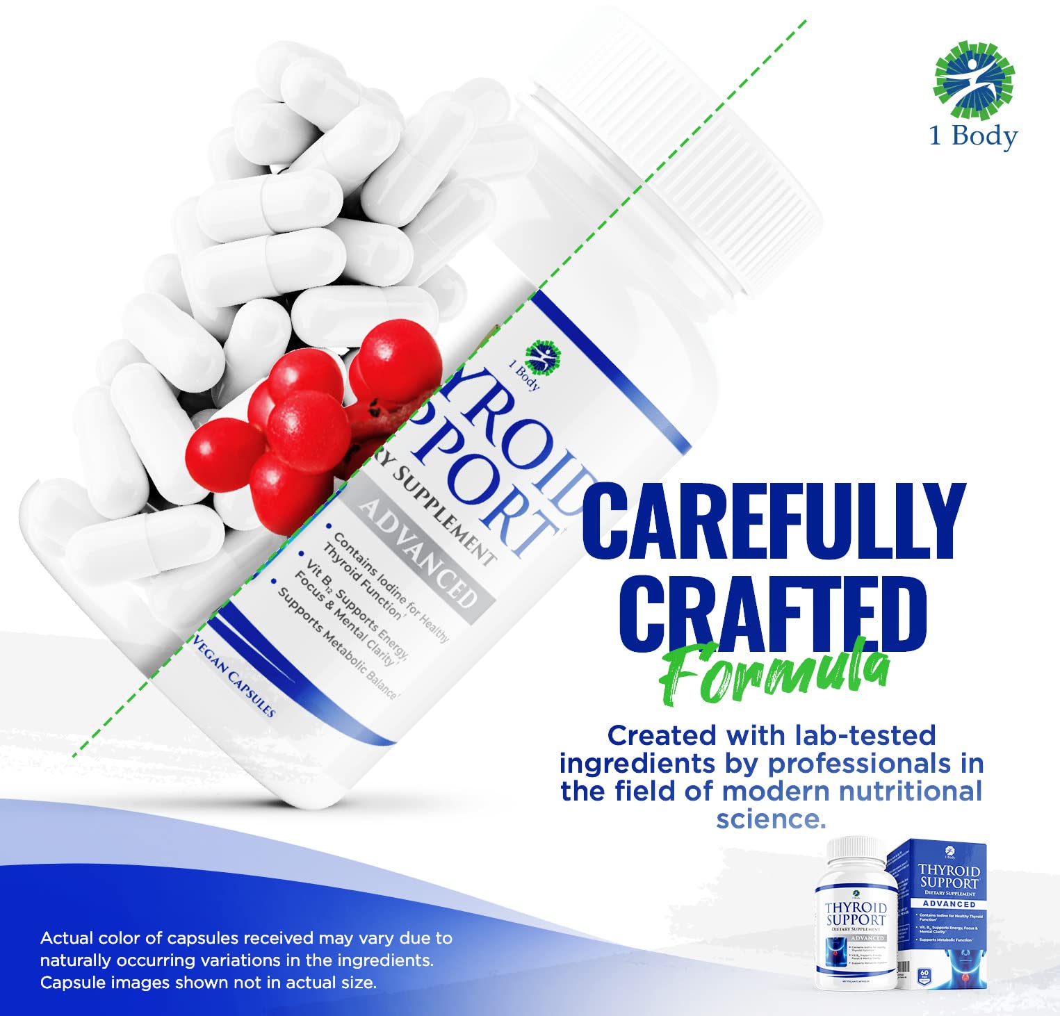 Thyroid Support Supplement for Women and Men - 3 Pack 90 Days 1 Body uk supplements