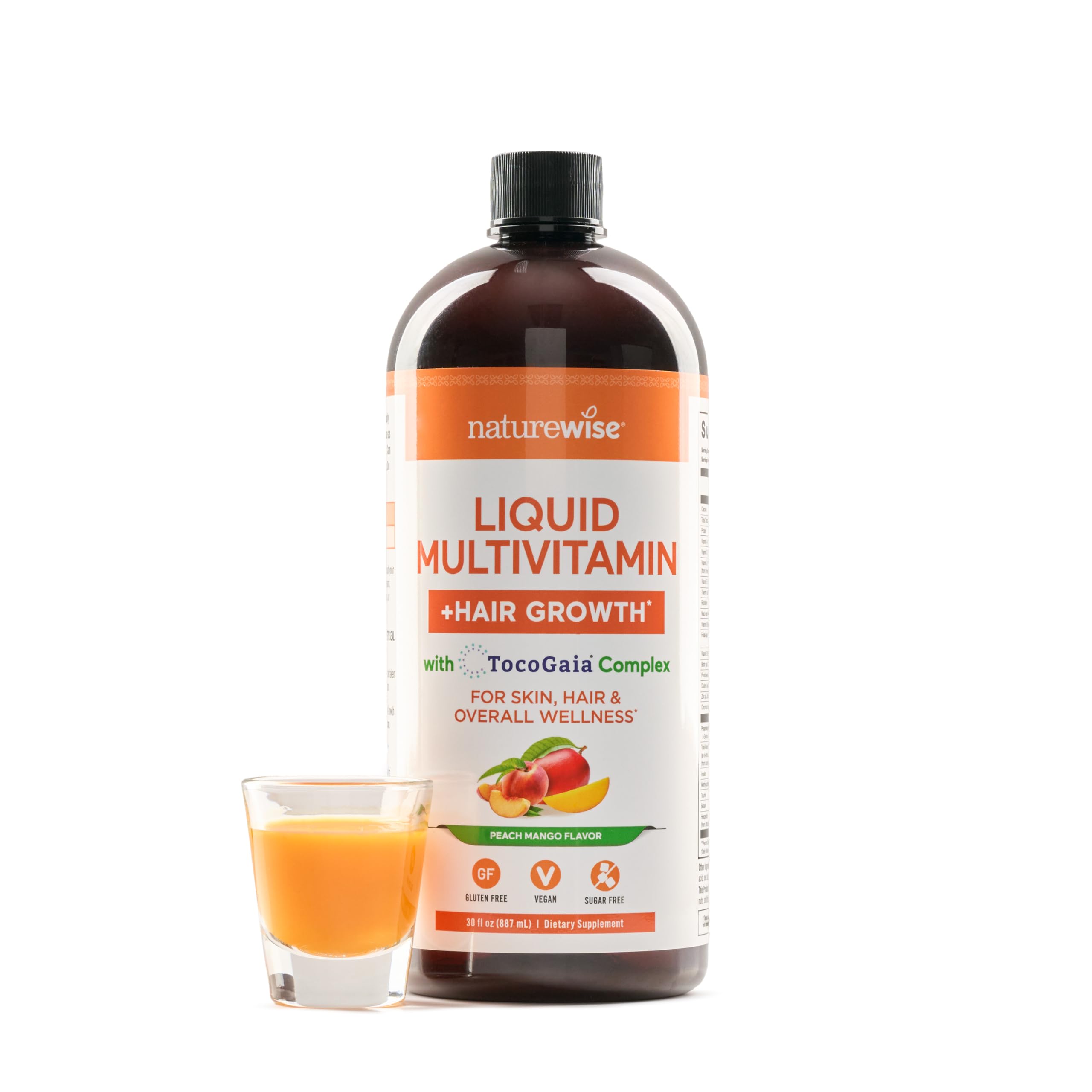 NatureWise Liquid Multivitamin Hair Growth for Women & Men + Tocogaia® for Hair Growth & Skin Elasticity Support + Biotin, Vitamin D, E, B NatureWise uk supplements