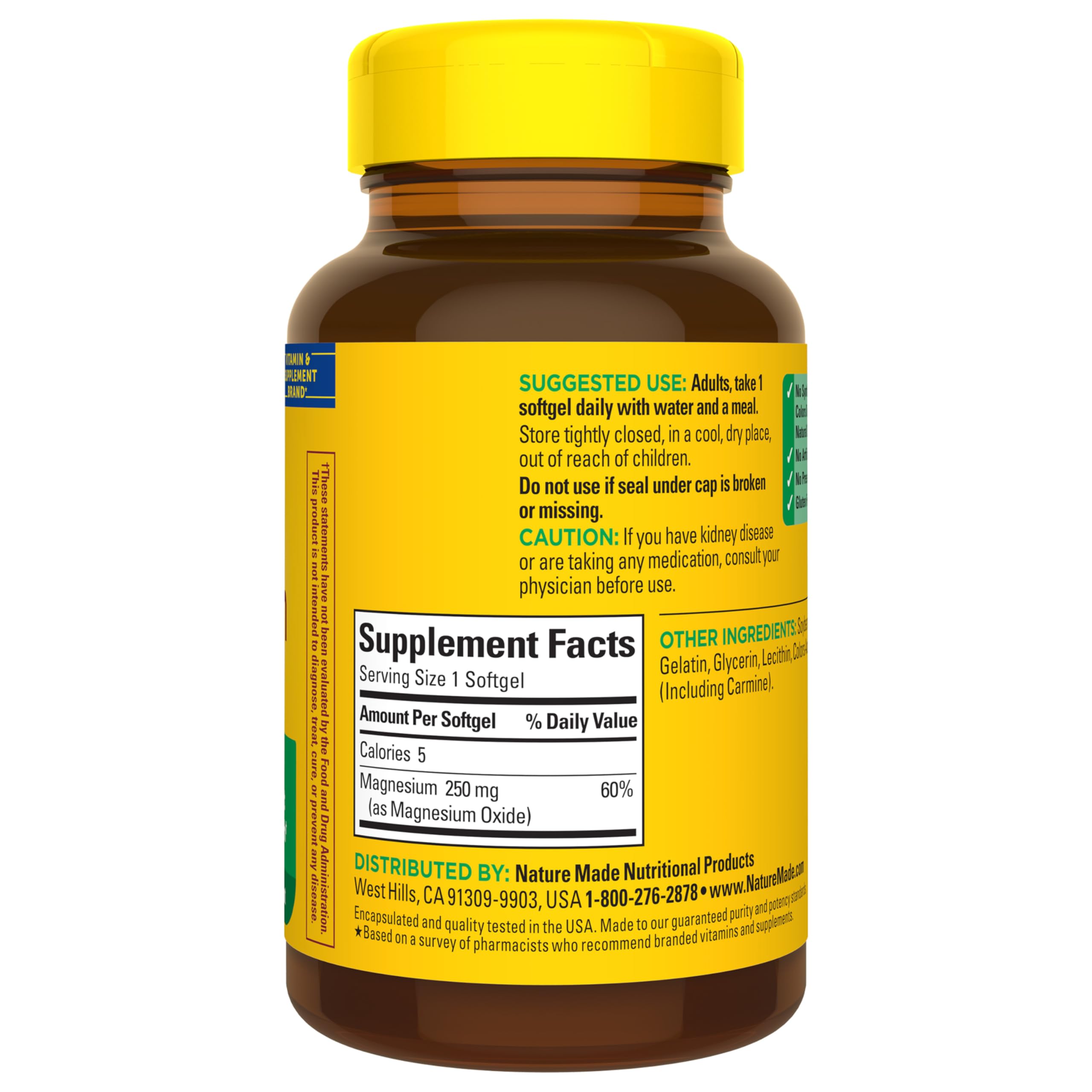 Nature Made Magnesium 250 mg, Magnesium Supplements for Men and Women, Support for Muscle, Heart, Bone and Nerve Health, 90 Softgels, 90 Day Supply Nature Made uk supplements