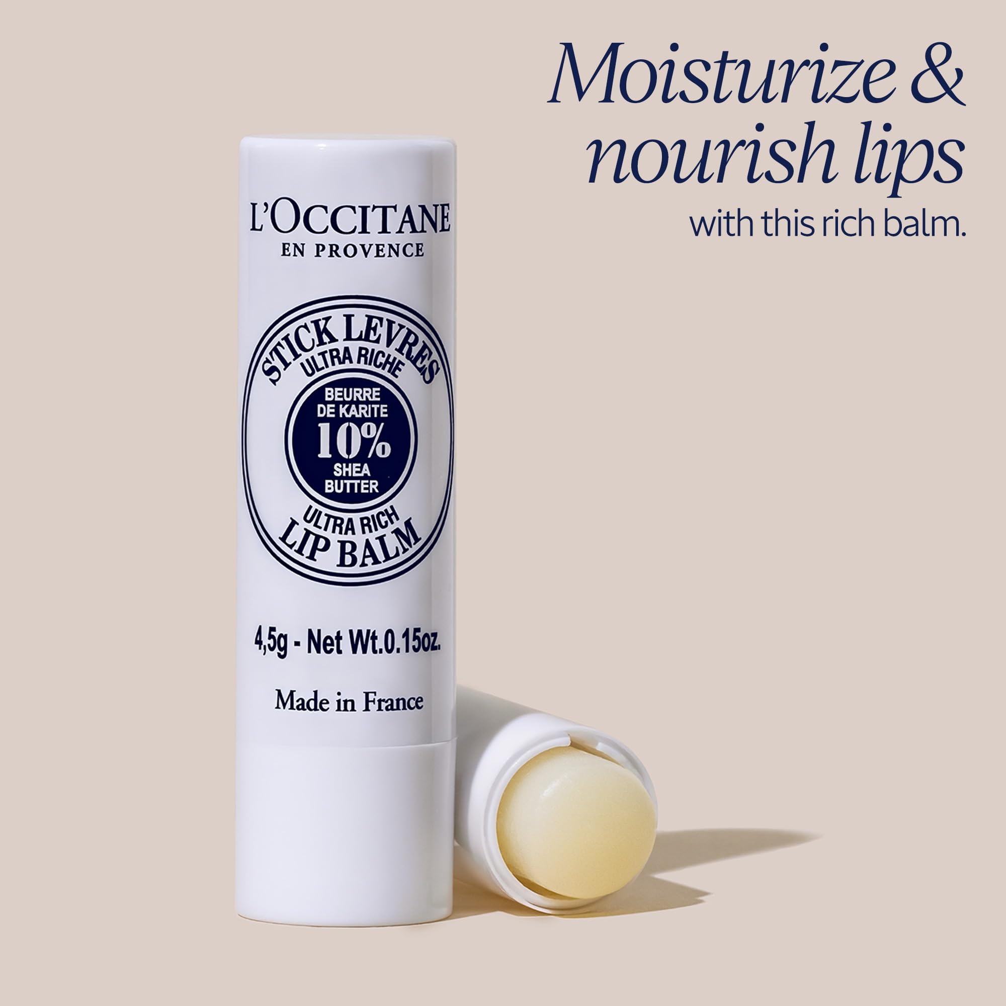L'OCCITANE 10% Organic Shea Butter Ultra Rich Lip Balm Stick, Moisturizes, Nourishes, Repairs & Softens Dry, Chapped Lips, Long Lasting, Vegan L'OCCITANE uk supplements
