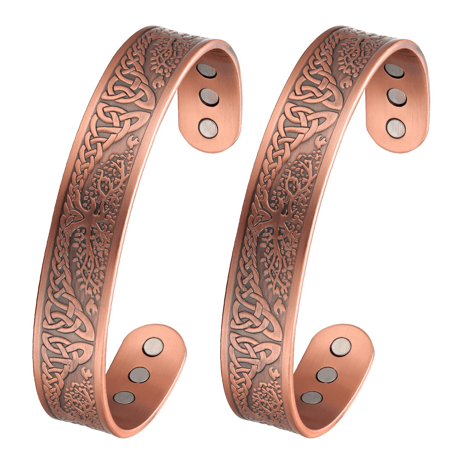 MagEnergy Magnetic Copper Bracelet for Men Life of Tree, 99.99% Pure Copper Bangle MagEnergy uk supplements