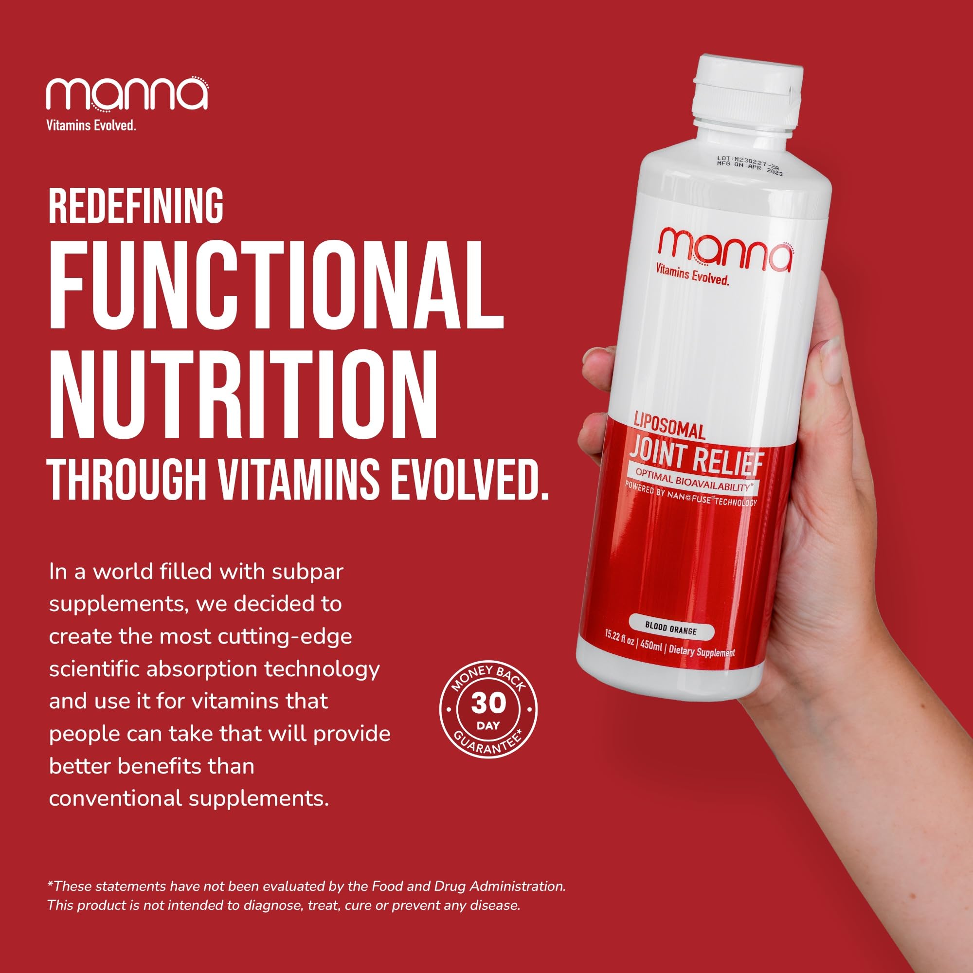 Manna Vitamins Evolved Liposomal Joint Relief Supplement for Women, Men Includes Curcumin, Glucosamine, Chondroitin, Quercetin for Joint Health, Swelling, Aches, Increase Range of Motion, Mobility Manna Vitamins Evolved uk supplements