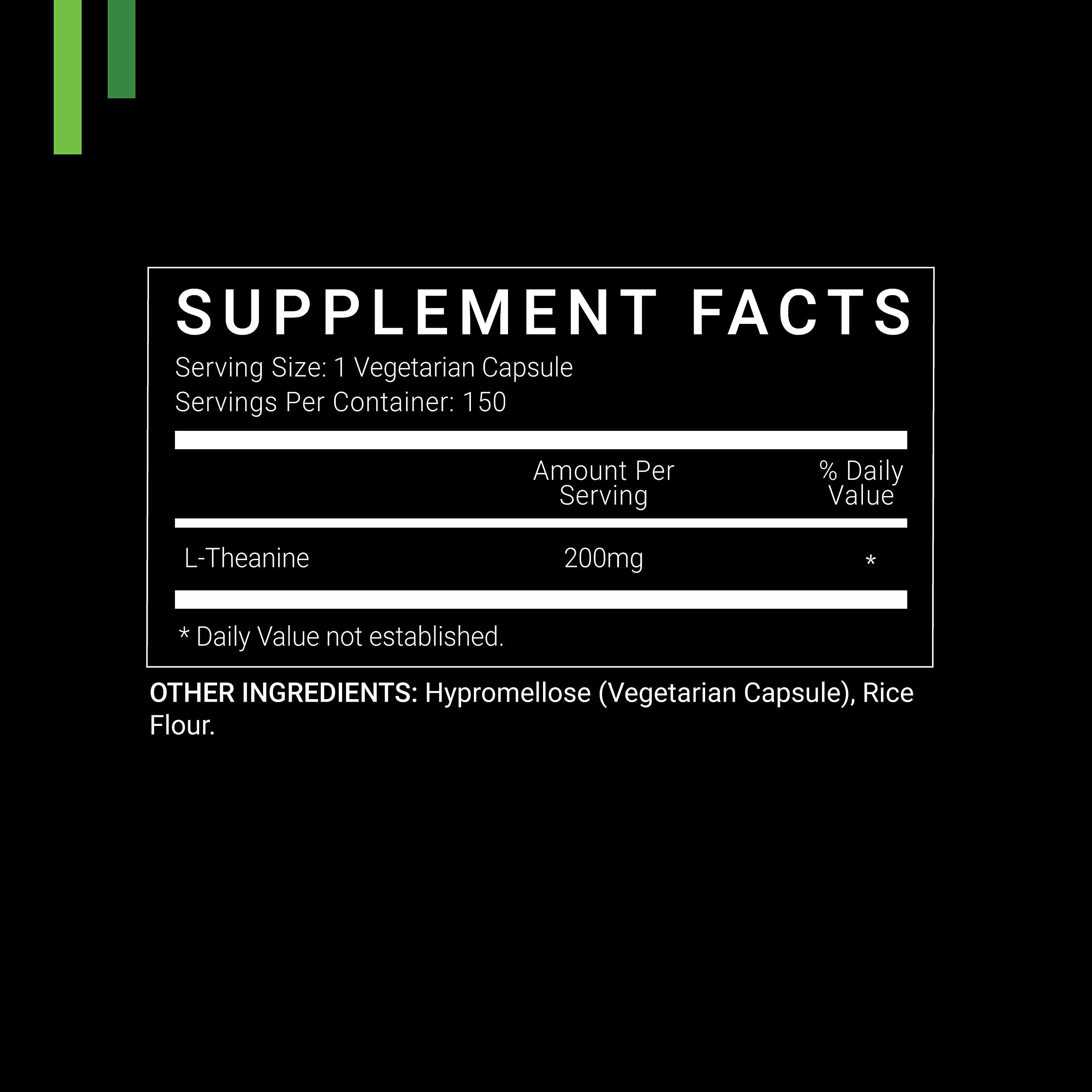 SYMNUTRITION L-Theanine 200mg — 150 Count (V-Capsules) / 150 Servings Manufactured in a cGMP-Registered Facility in USA; Non-GMO, Vegan & Gluten Free SYMNUTRITION uk supplements