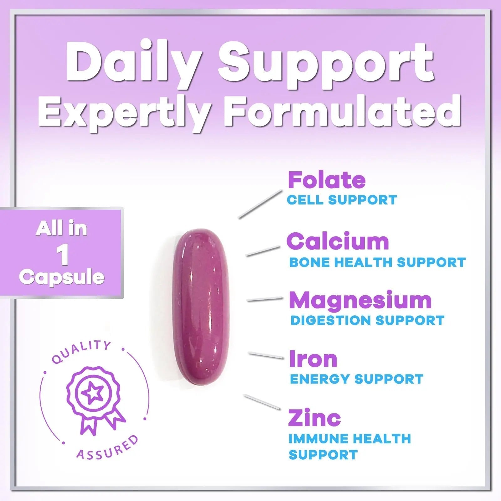 Multivitamin For Women - Complete Daily Woman's Multivitamins with Biotin, Calcium, Folic Acid, Iron, Zinc, Vitamin A, C, D, E & B Vitamins Hello Lovely! uk supplements