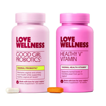 Love Wellness Good Girl Probiotics and Healthy V Vitamin | Womens Wellness Duo | Womens Probiotics Supplements for pH Balance and Vaginal Health Love Wellness uk supplements