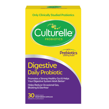 Culturelle Daily Probiotic Capsules For Men & Women, Most Clinically Studied Probiotic Strain, Digestive & Gut Health, Supports Occasional Diarrhea, Gas & Bloating, 1 Month Supply, 30 CT Culturelle uk supplements