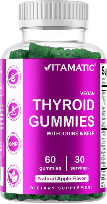Vitamatic Vegan Thyroid Support Gummies with Iodine & Kelp - 60 Count - Improve Your Vitamatic uk supplements