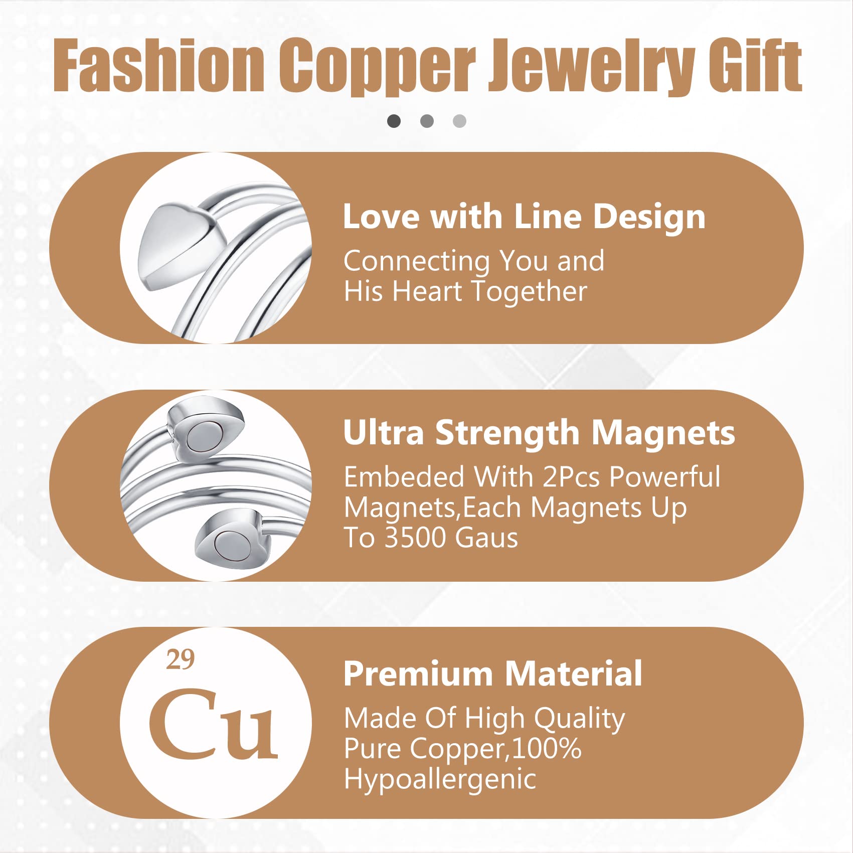 Jecanori Copper Rings for Women,Magnetic Ring Adjustable Love Heart Copper Rings Jecanori uk supplements