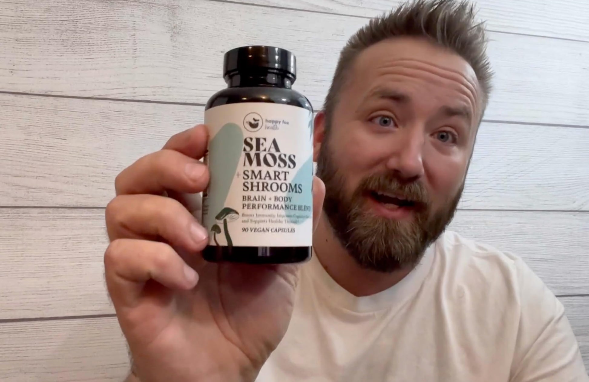 HAPPY FOX Irish Sea Moss Capsules & Mushroom Complex - Organic Seamoss with Adaptogens for Brain Health, 1500mg, 90 Vegan Capsules, Organic Mushroom Supplement HAPPY FOX uk supplements