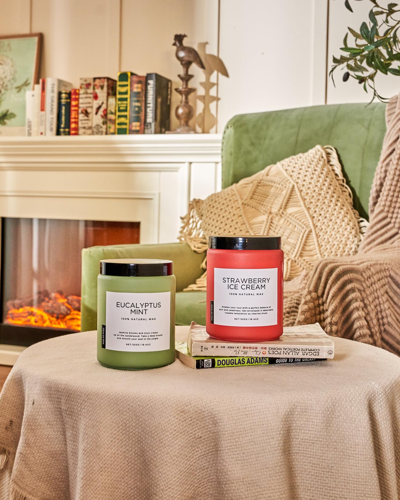 M&SENSE Eucalyptus Mint Candles for Home Scented, 19.4oz 110 Hours Burn Soy Aromatherapy M&SENSE uk supplements