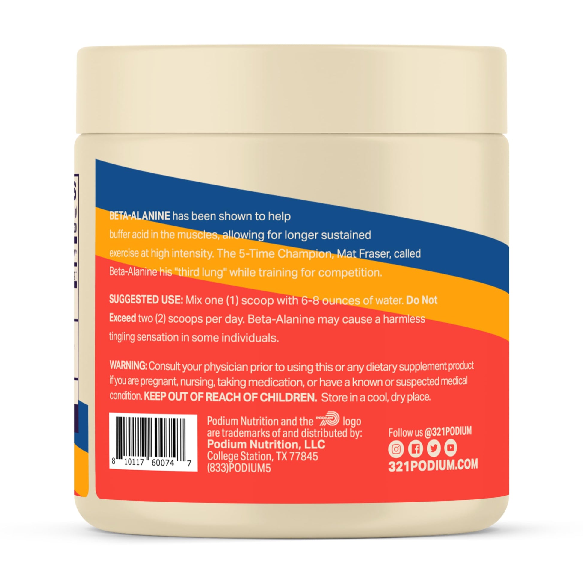 Podium Nutrition, Solos | Beta Alanine, 60 Servings, Unflavored, Boost Athletic Performance Podium Nutrition uk supplements