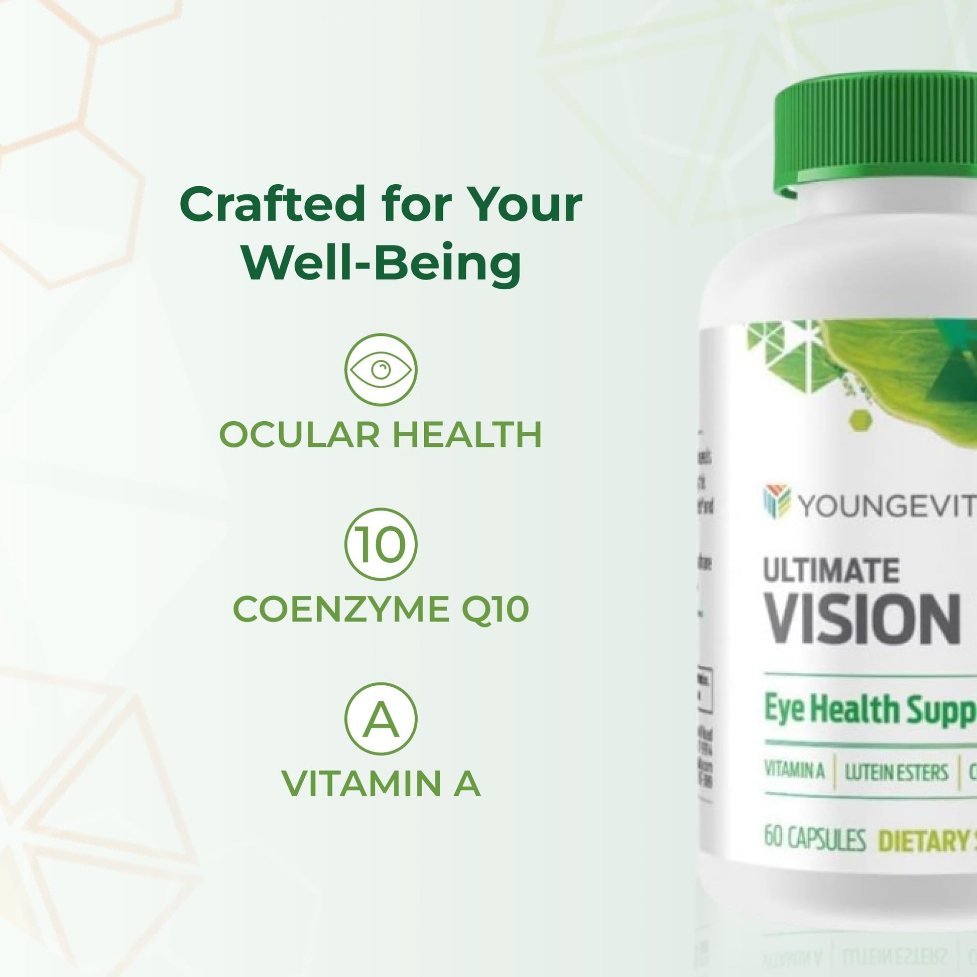 Youngevity Ultimate Vision FX™ - Eye Vitamin & Mineral Supplement Blend - Lutein, CoQ10, Vitamins A, C, E, Zinc, Chromium, Selenium for Eye Health (60 Capsules) Youngevity uk supplements