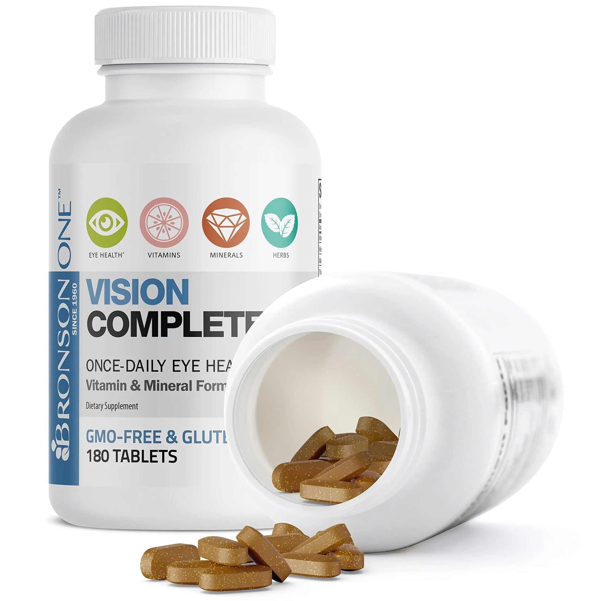 Bronson ONE Daily Vision Complete Eye Health Support Multivitamin Multimineral Supplement Formula, 180 Tablets Bronson uk supplements