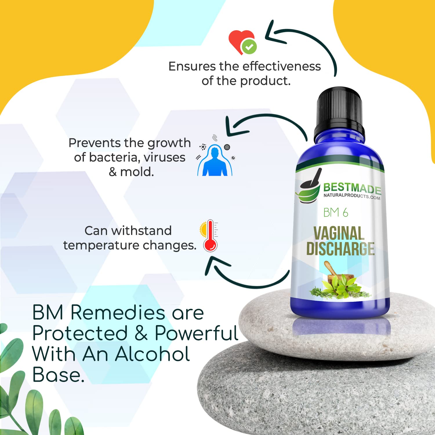 Vaginal Discharge BM6 - Natural Remedy for Leucorrhea, Unusual Vaginal Discharge & Odor, Helps Relieve Bestmade Naturalproducts.com uk supplements