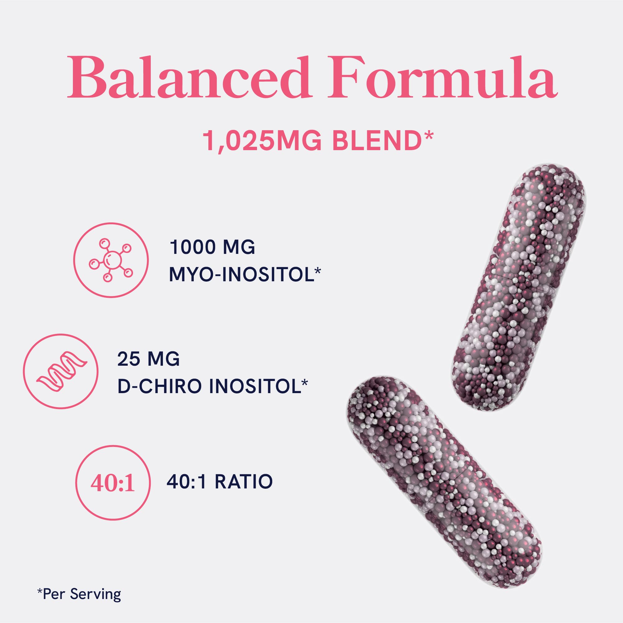 Myo-Inositol & D-Chiro Inositol for Hormone Balance for Women | Microbeadlets to Regulate Menstrual Cycle & Support Ovarian Health | 40:1 Ratio Myo & D Chiro | Non-GMO | 120 Ct (1 Month Supply) SMNutrition uk supplements