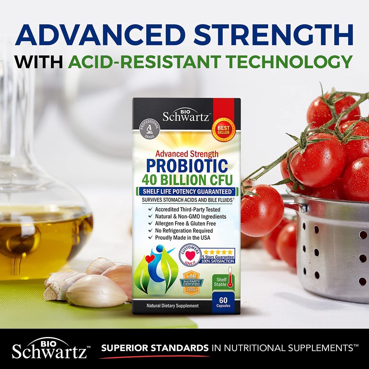 Daily Probiotic Supplement with 40 Billion CFU - Gut Health Complex with Astragalus BioSchwartz uk supplements