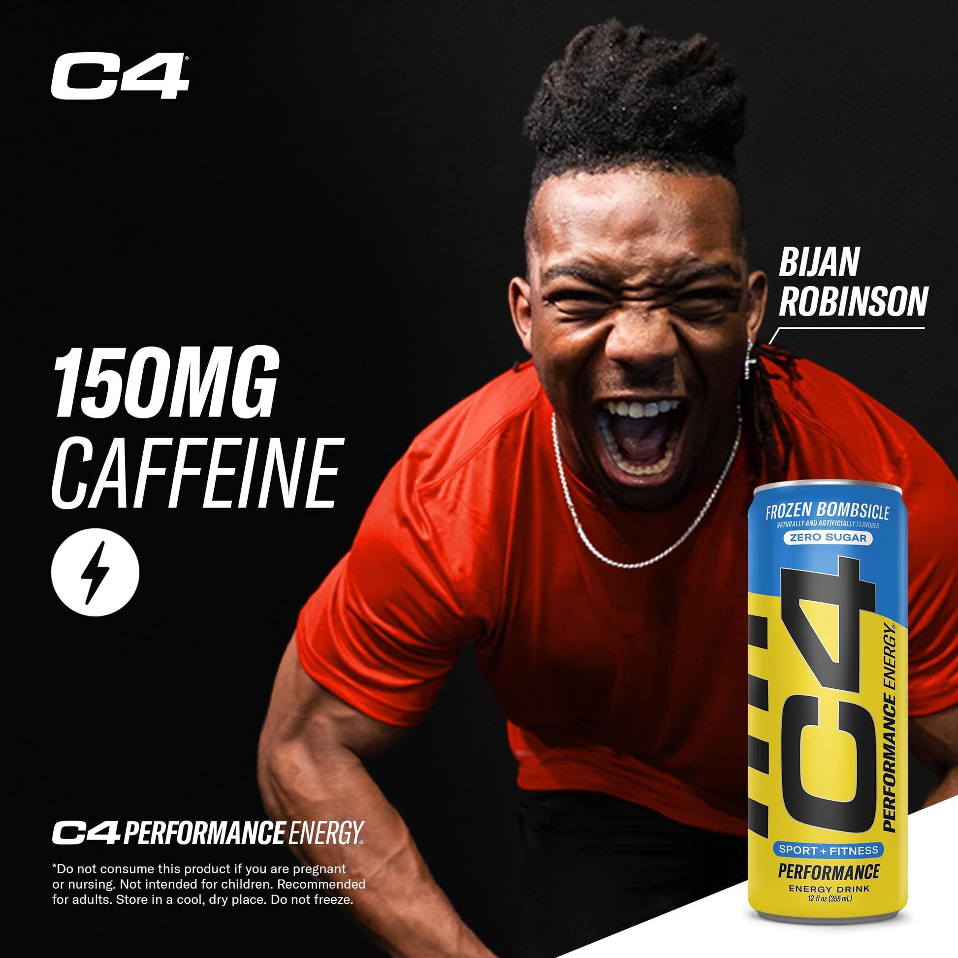 C4 Energy Drink 12oz (Pack of 24) - Frozen Bombsicle - Sugar Free Pre Workout Performance Cellucor uk supplements