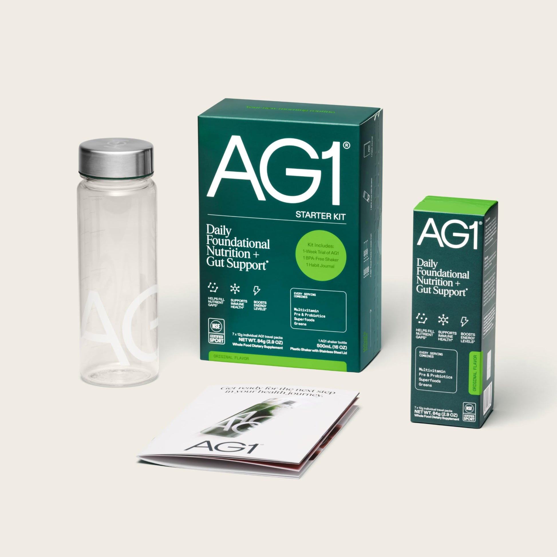 AG1 Athletic Greens 7-Day Starter Kit – All-in-One Greens Powder with Multivitamin, Probiotics, Superfoods – Includes 7 Travel Packs, BPA-Free Shaker & Habit-Building Journal AG1 uk supplements