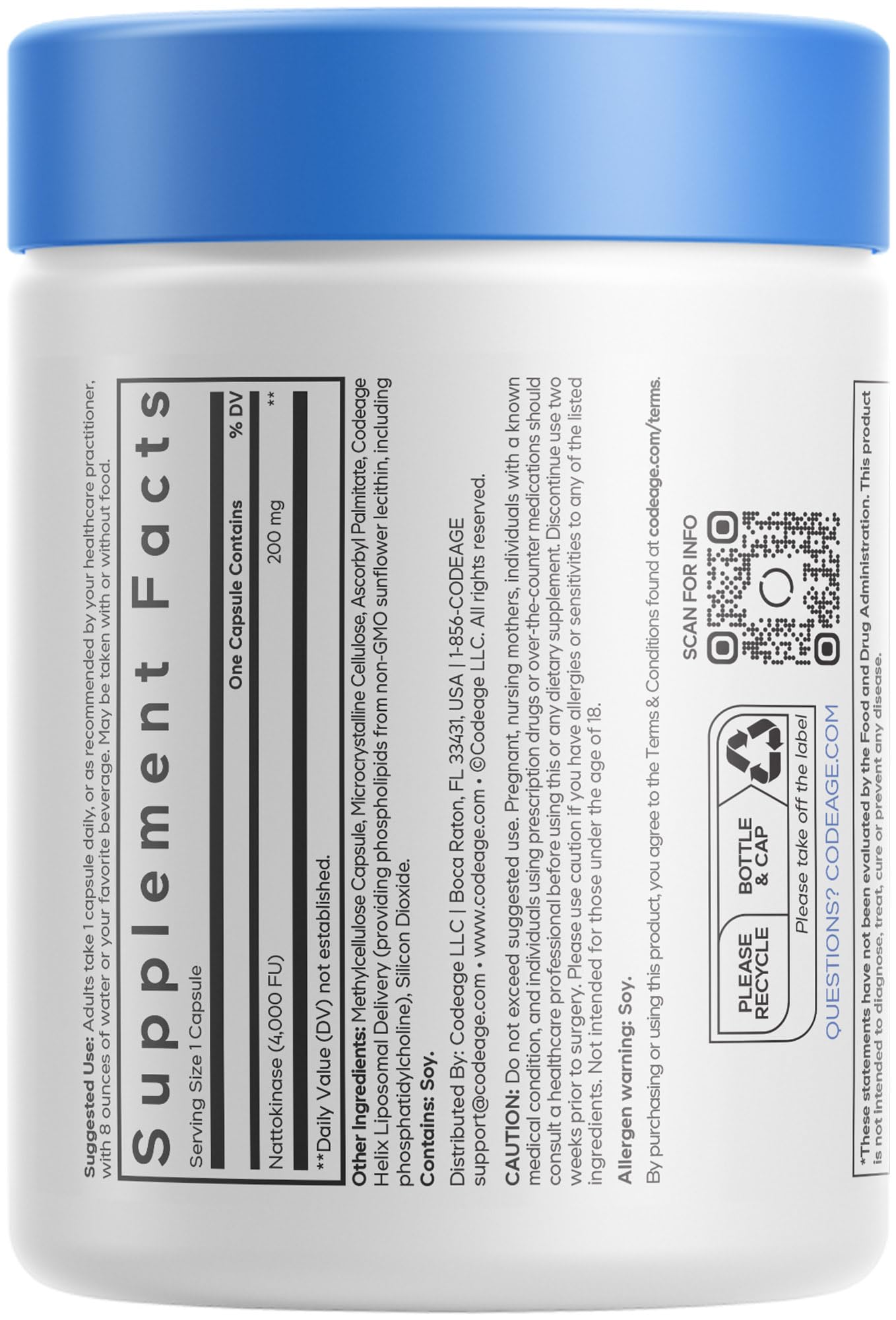 Codeage Liposomal Nattokinase Supplement – Nattokinase 4000 FU, Liposomal Delivery - Vegan, Non-GMO – 90 Capsules Codeage uk supplements