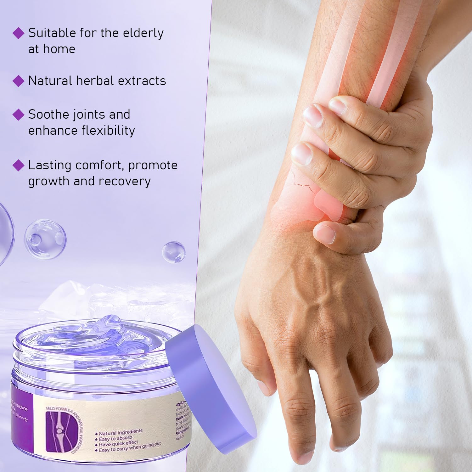 2PCS Soothing Relief Massage Gel, Joint Gel Purple Gel Cooling Activities Throughout The Body, Soothing Knees, Lumbar, Neck, Back, Shoulders, Hands, and Feet iaredon uk supplements