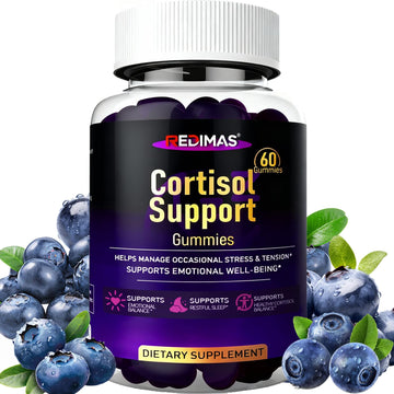 Redimas Cortisol Gummies for Women & Men with Ashwagandha, Magnesium, L-Theanine and Multivitamin, Vegan Chewable Gummies for Daily Lifestyle Balance, Convenient Adult Supplement, 60 Count Redimas uk supplements
