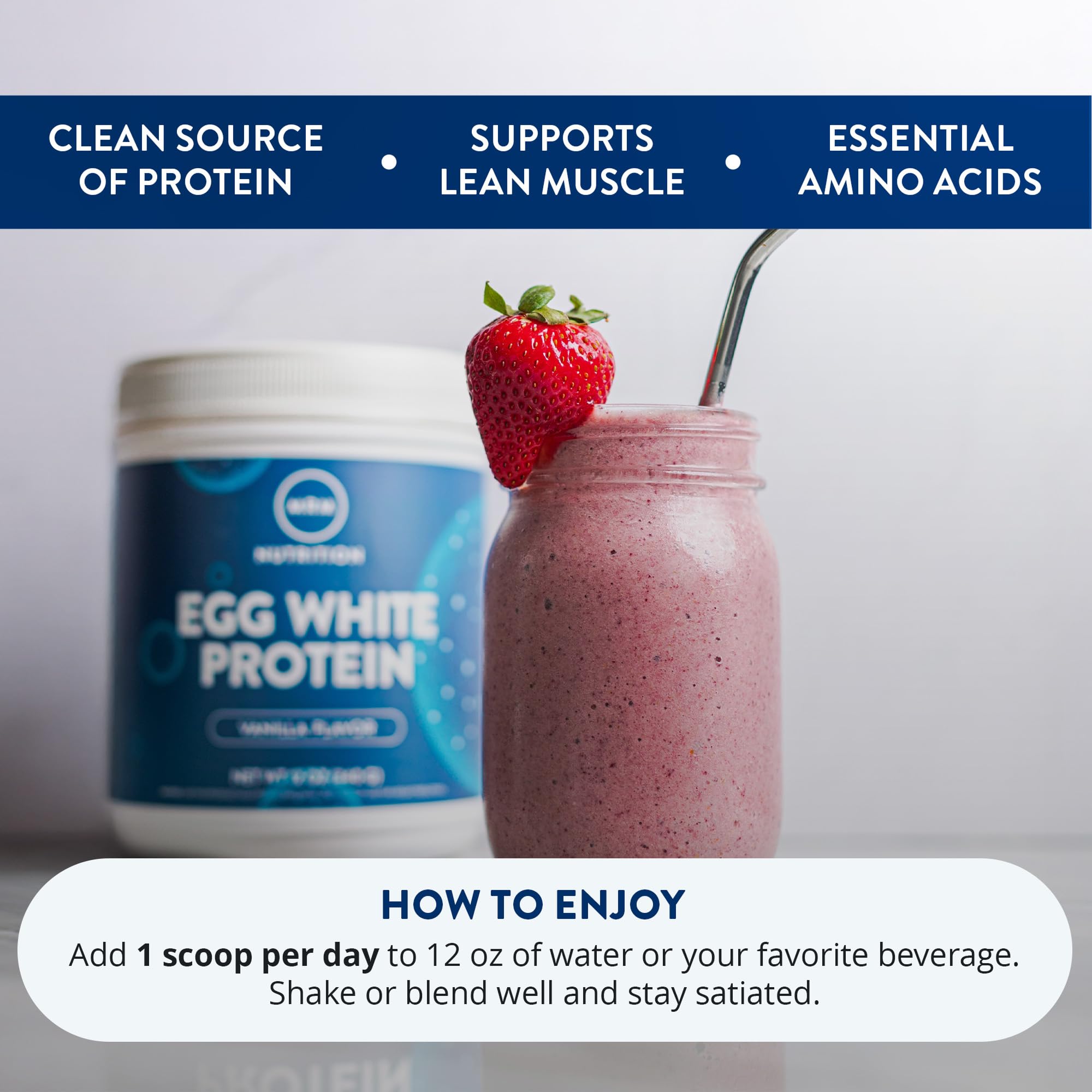 MRM Nutrition Egg White Protein - Sugar Free Vanilla Flavored Powder, 23g Fat-Free Protein with Digestive Enzymes, Free of Dairy, Gluten, and Soy, High Biological Value - 20 Servings MRM uk supplements