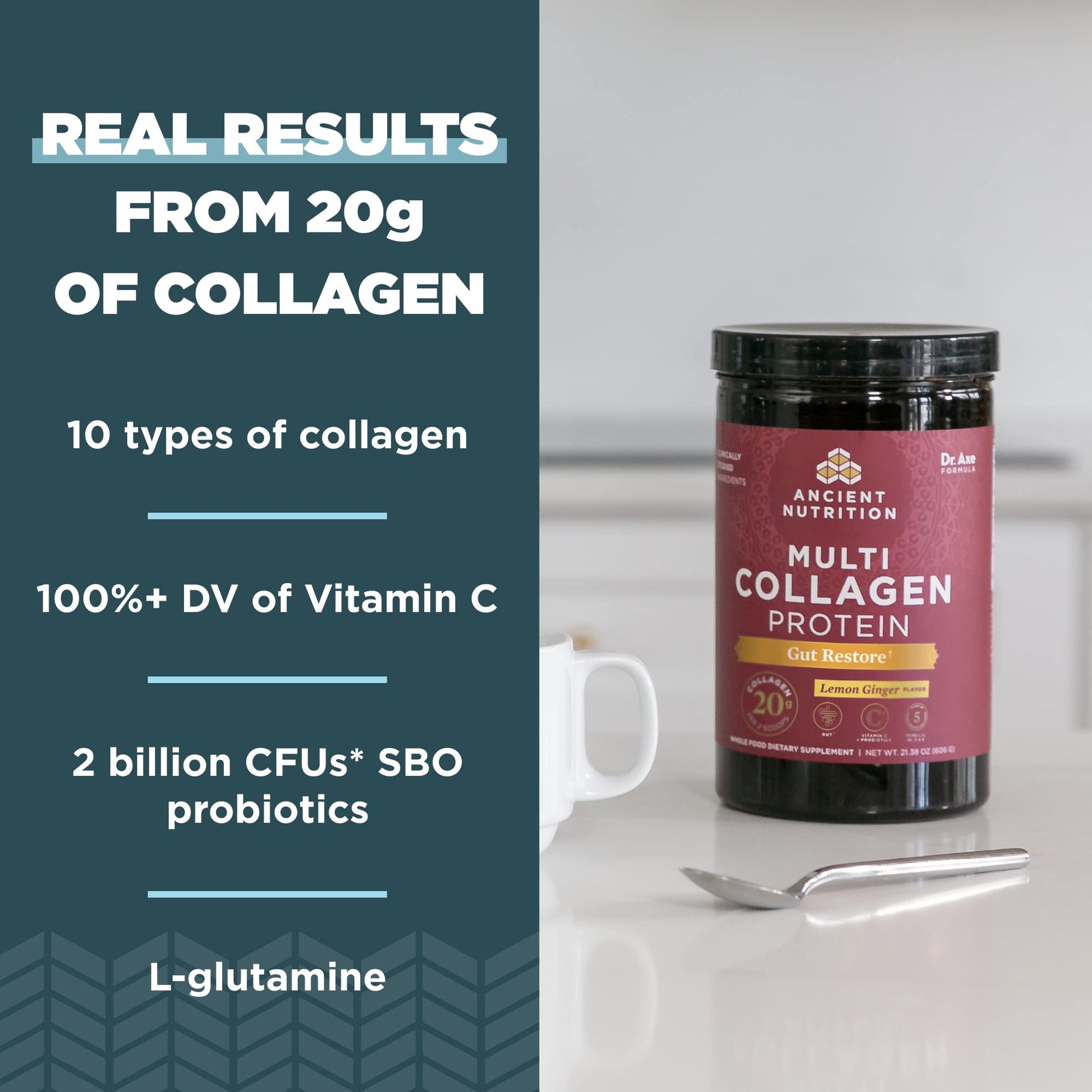 Ancient Nutrition Collagen Powder Protein, Multi Collagen Protein, Hydrolyzed Collagen Peptides Supports Skin and Nails, Joint Supplement (Gut Restore, 20 Servings) Ancient Nutrition uk supplements