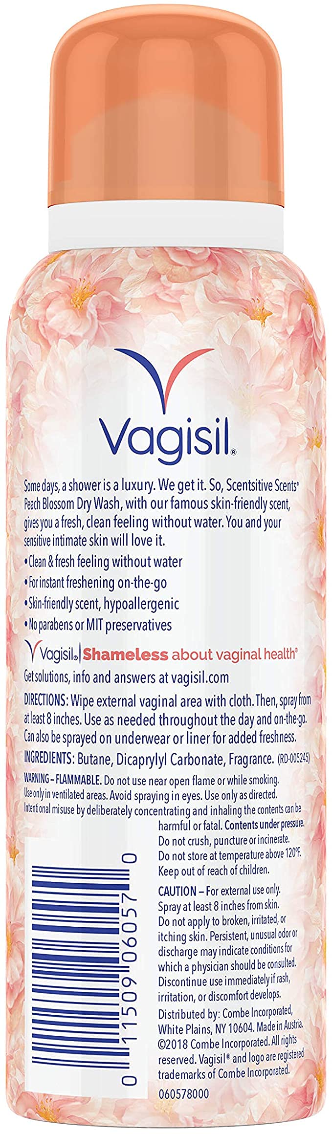 Vagisil Scentsitive Scents Feminine Dry Wash Deodorant Spray for Women, Gynecologist Tested Vagisil uk supplements