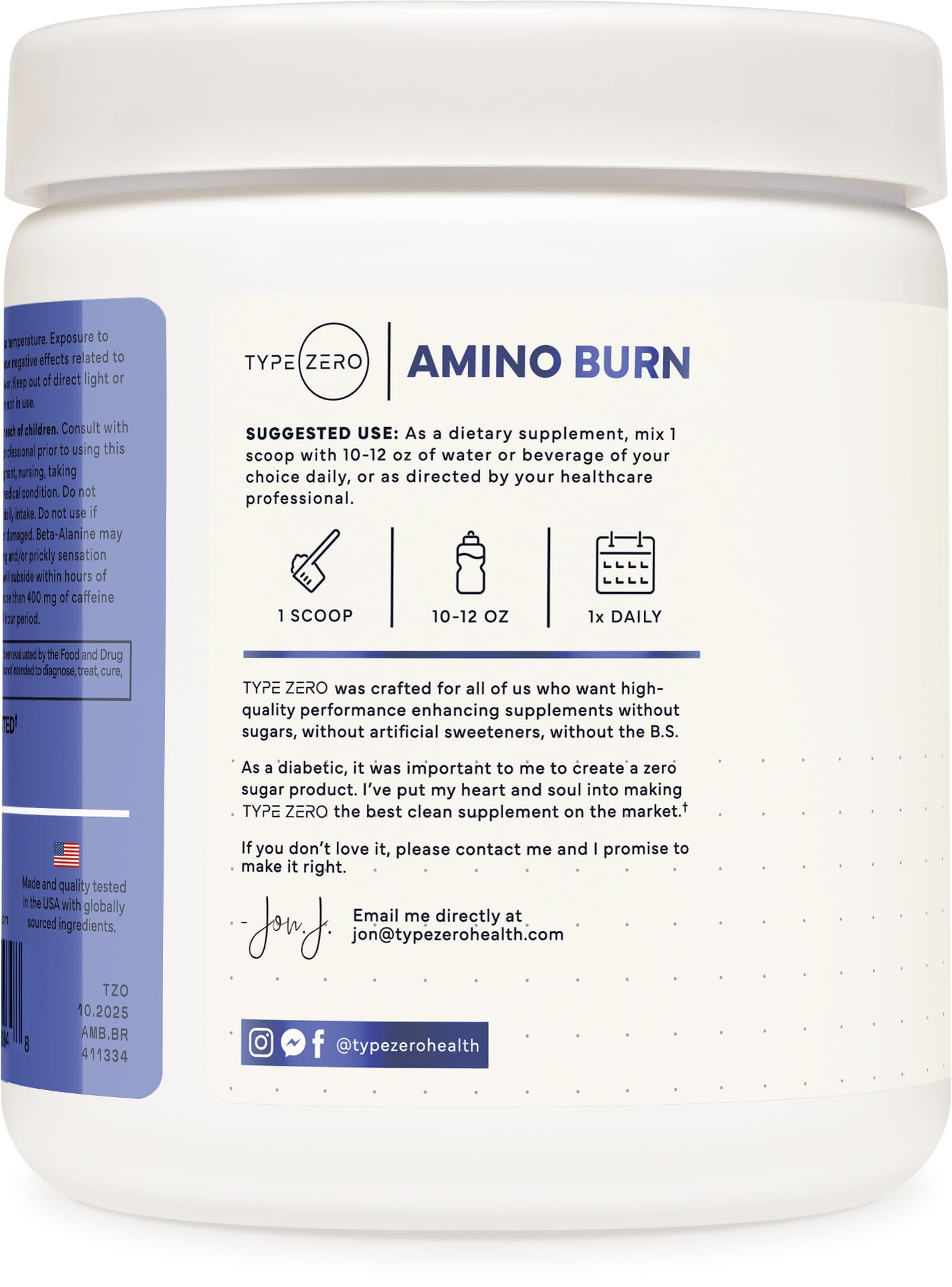 Type Zero Amino Burn - Vegan BCAA + Clean Pre Workout Powder with Arginine AKG, L-Citrulline & Beta Alanine - Amino Acid Clean Energy, Endurance & Hydration Supplement - Blue Raspberry, 30 Servings Type Zero uk supplements